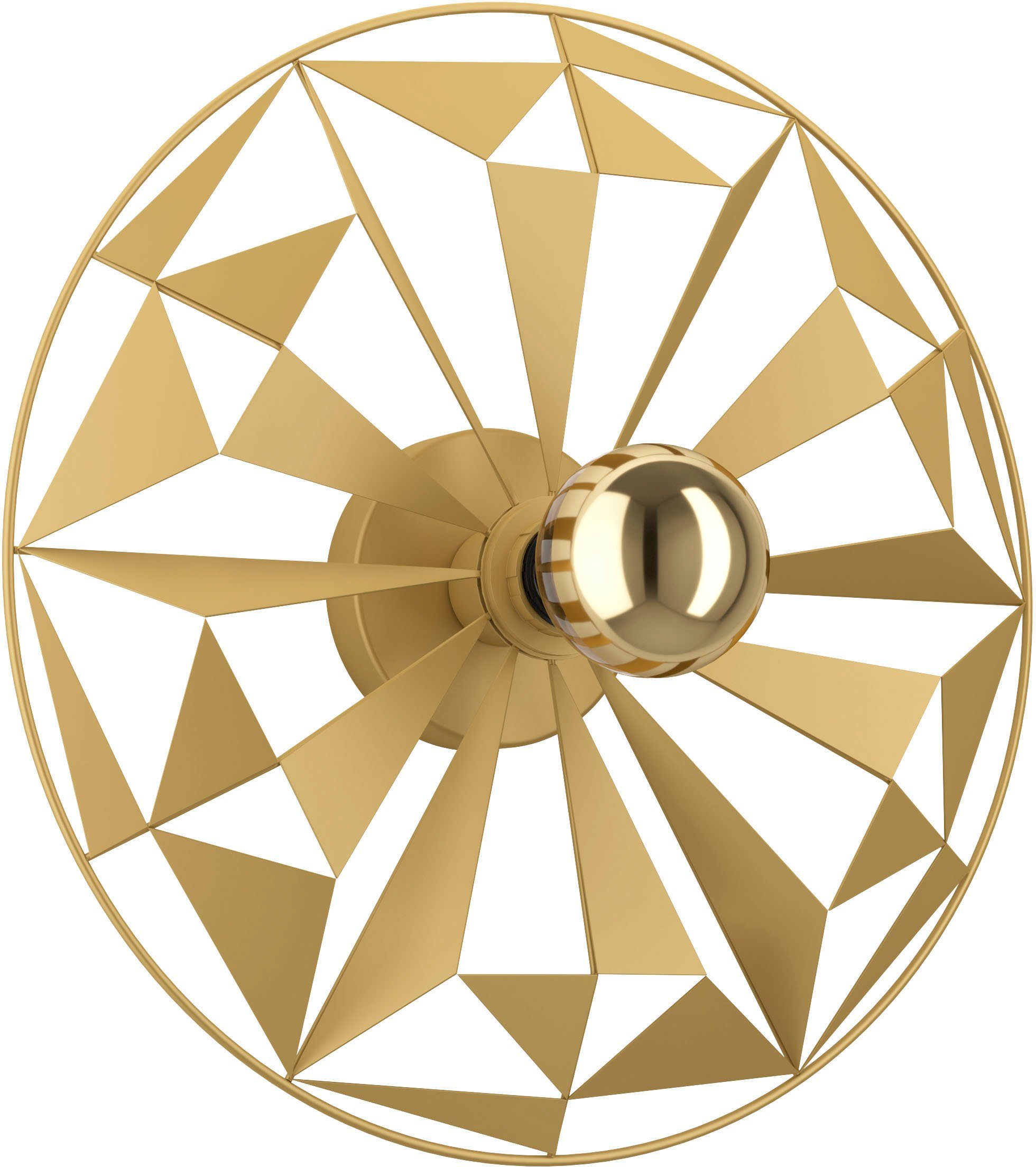 EGLO Deckenleuchte CASTANUELO, Leuchtmittel wechselbar, ohne Leuchtmittel, Deckenleuchte in gold aus Stahl - exkl. E27 - 40W | Deckenlampen
