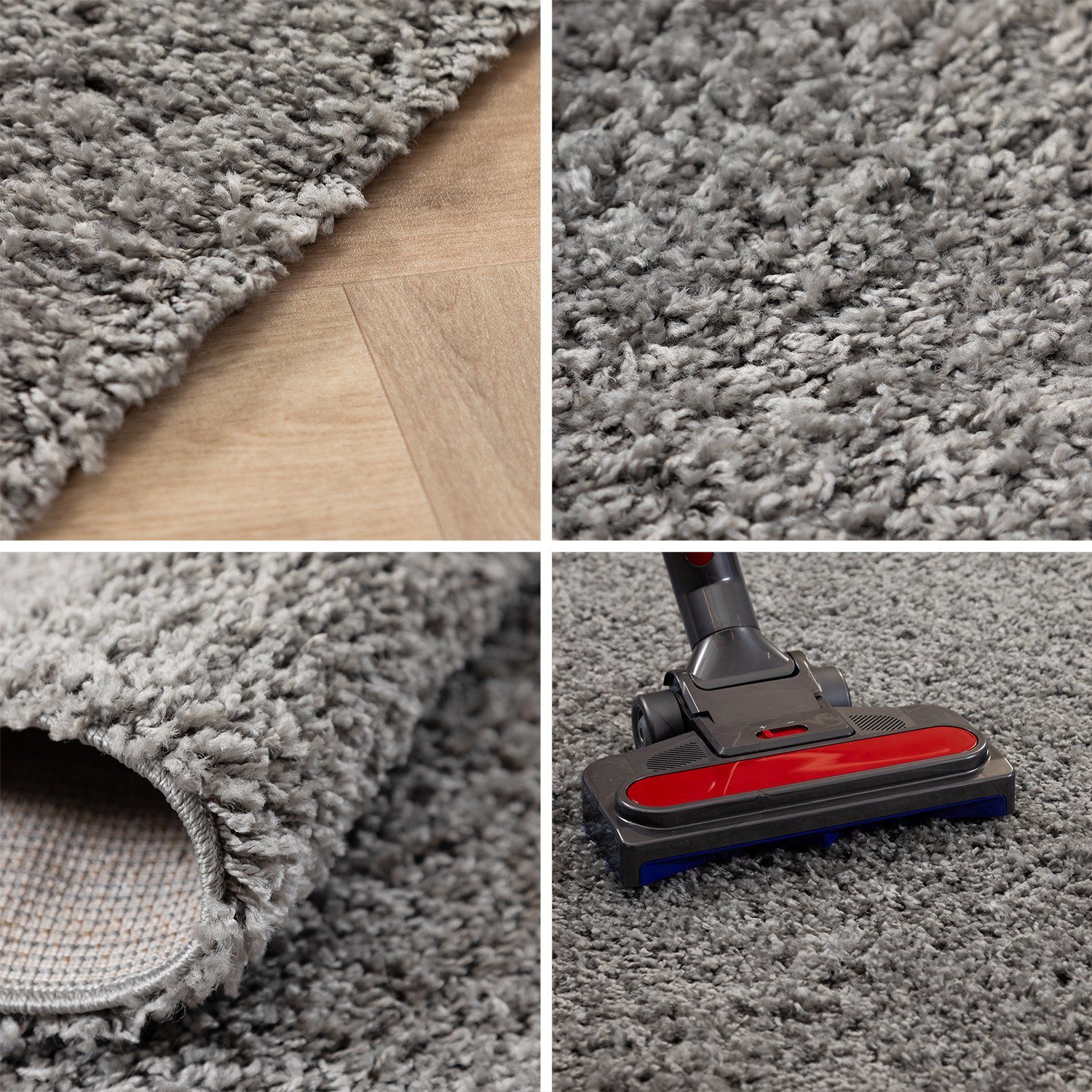 SIMPEX24 Teppich Unicolor - Einfarbig, Rund, Höhe: 30 mm, Einfarbig Shaggy Teppich Wohnzimmer Langflor Versch. Farben und Größen