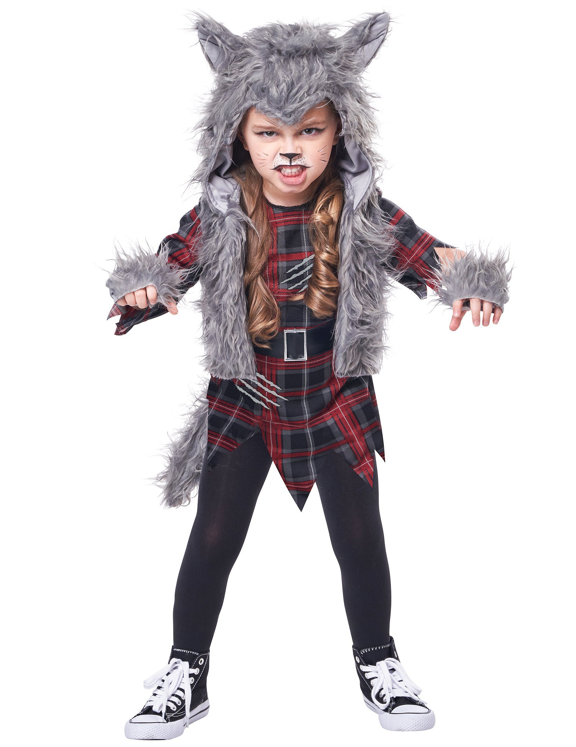 Kostüm Schauriges Werwolf-Kostüm für Mädchen Halloween-Kostüm