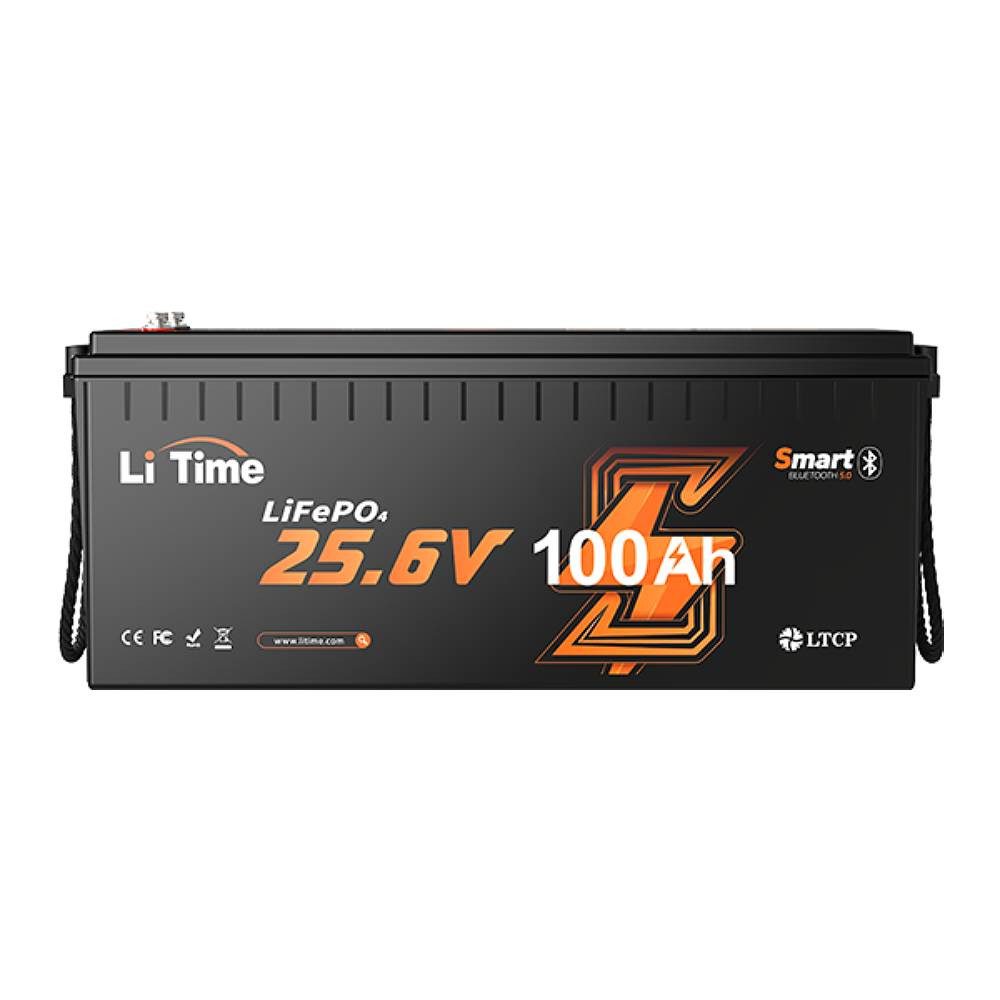 LiTime LiTime 24V 100Ah Lithium Batterie mit Bluetooth und BMS 2560Wh Solarakkus (24 V), Geeignet für Solaranlagen/Wohnmobile/Notstromversorgung/Gartenarbeit