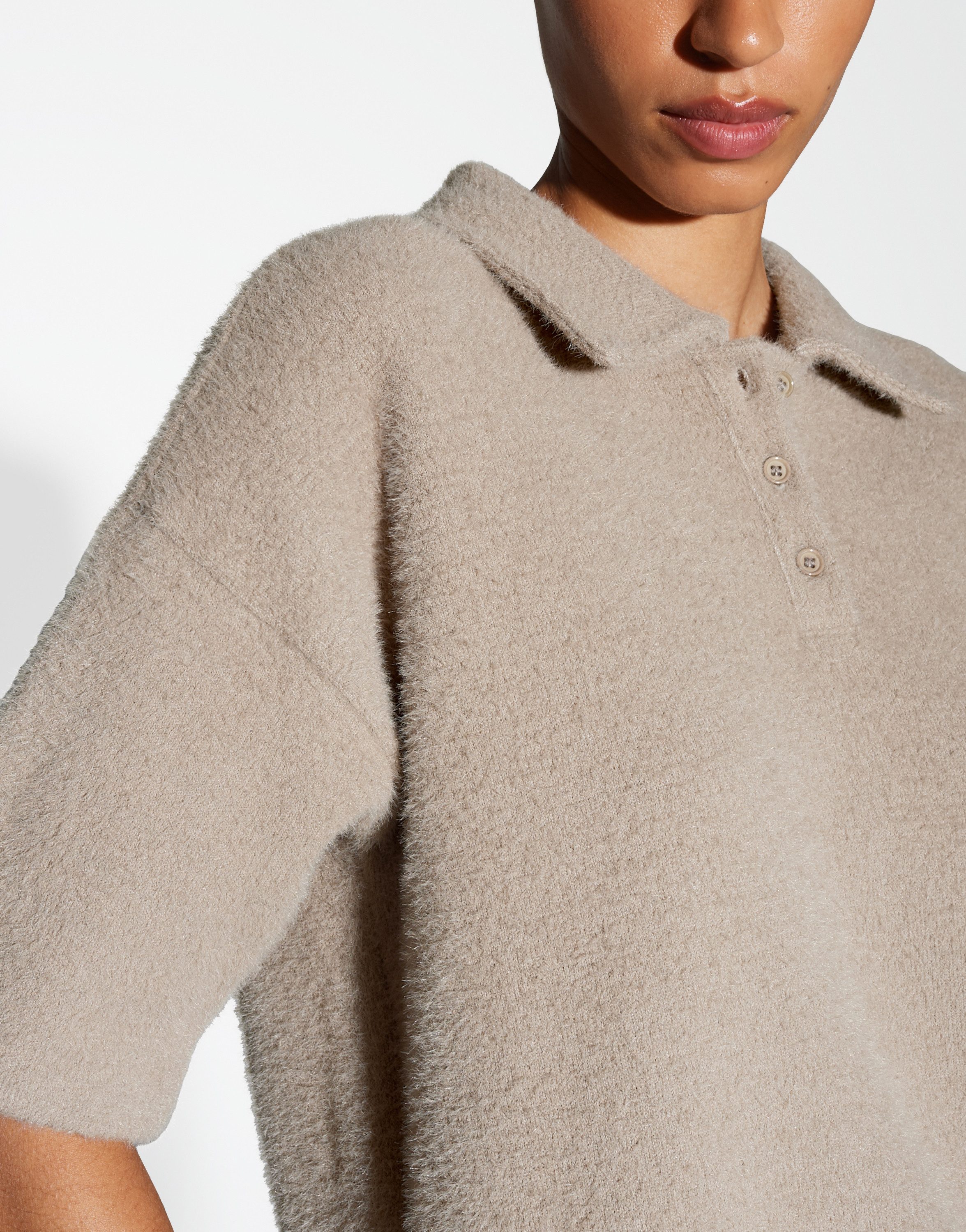 OPUS Sweatshirt GELUDI Loose aus flauschigem Effektgarn