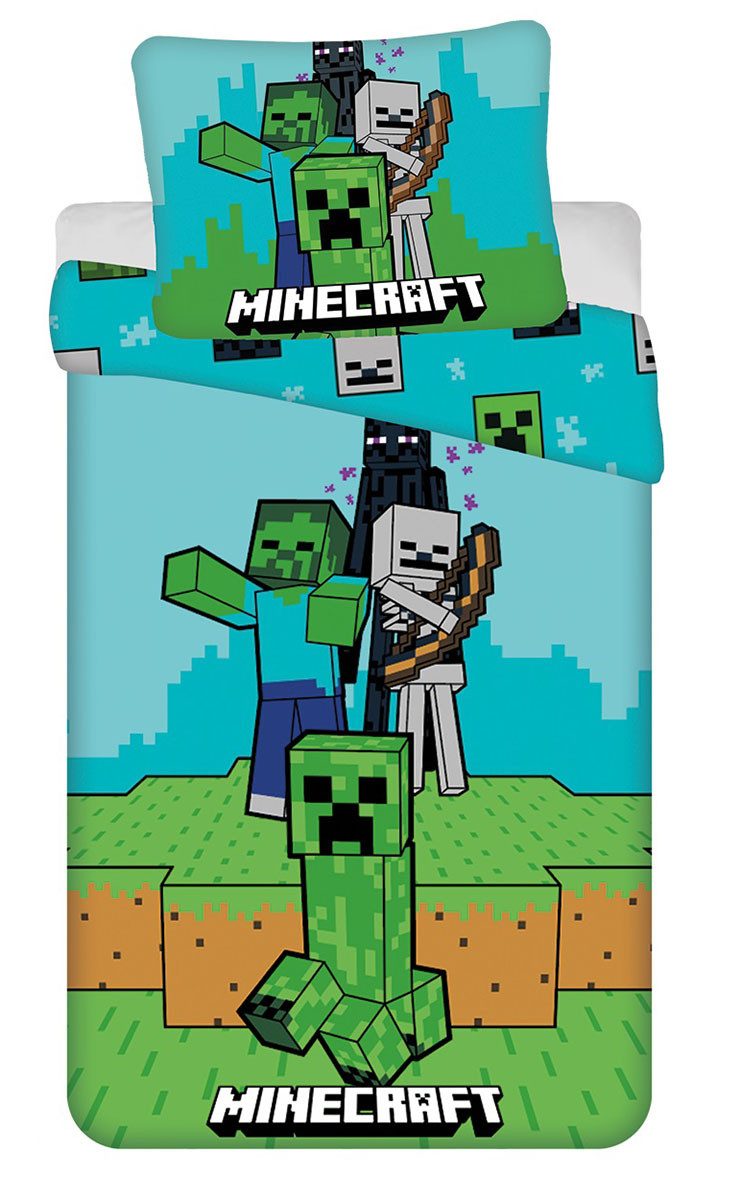 Jerry Fabrics Kinderbettwäsche Minecraft, Renforcé, 2 teilig