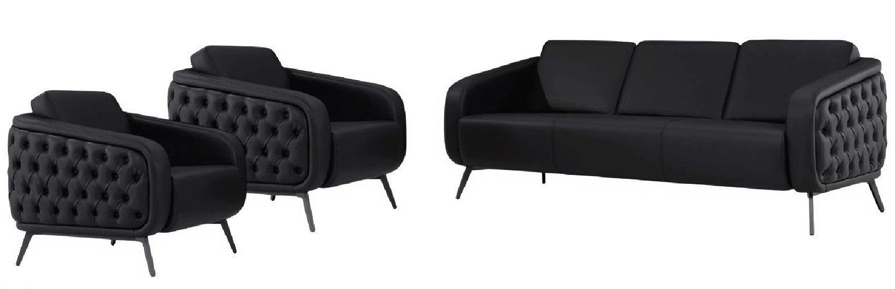 Xlmoebel Polstergarnitur Elegantes Sofa mit Sesseln in hochwertigem Design und Komfort, (3-Sitzer Sofa + 2x Sessel), Hergestellt in Europa