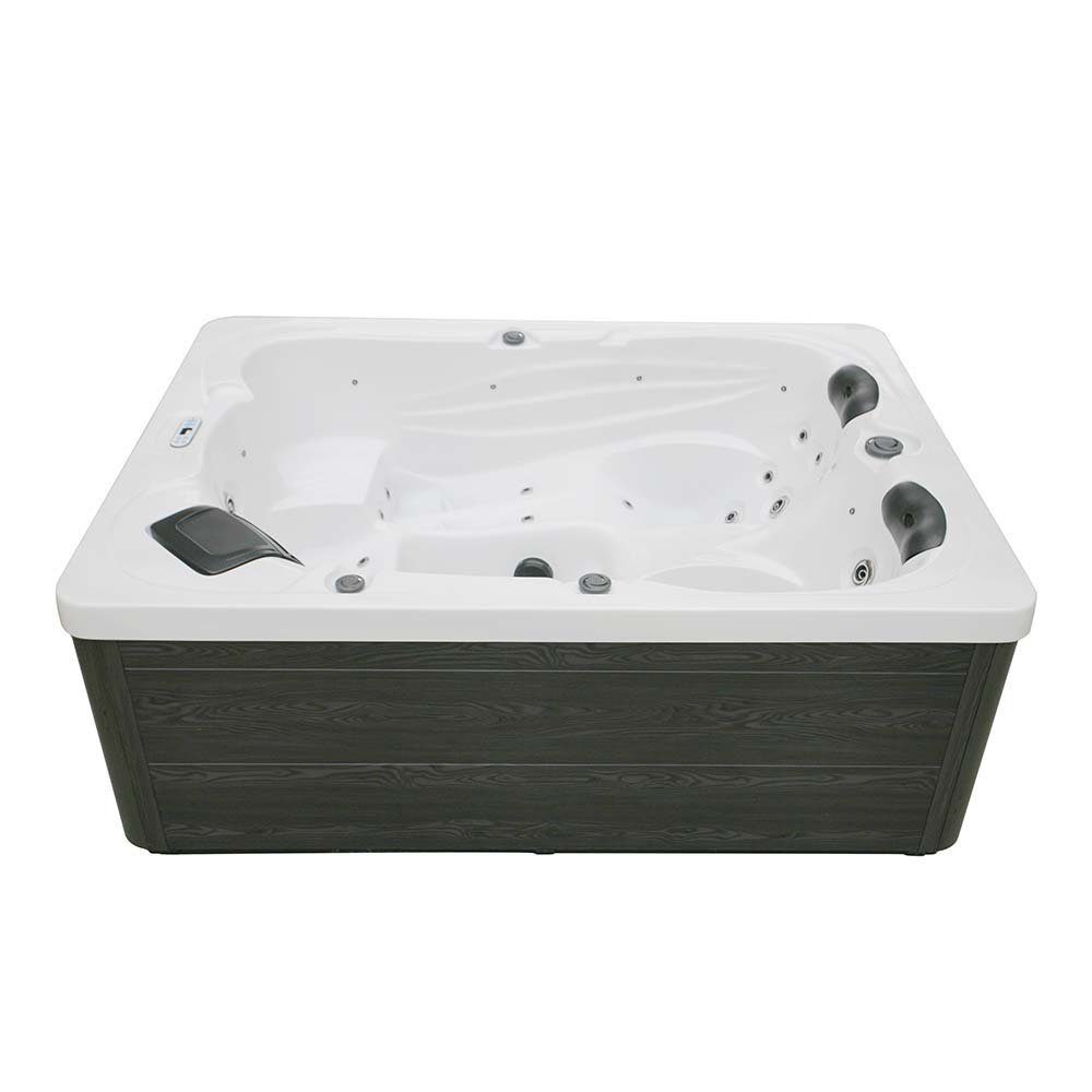 HOME DELUXE Whirlpool Outdoor Whirlpool SUNSET 20 x 156 x 82 cm, (Komplettset, 1-tlg., inkl. 32 Massagedüsen, 13 Lichtquellen & Ozon-Reinigungssystem), für bis zu 3 Personen, Außen Whirlpool