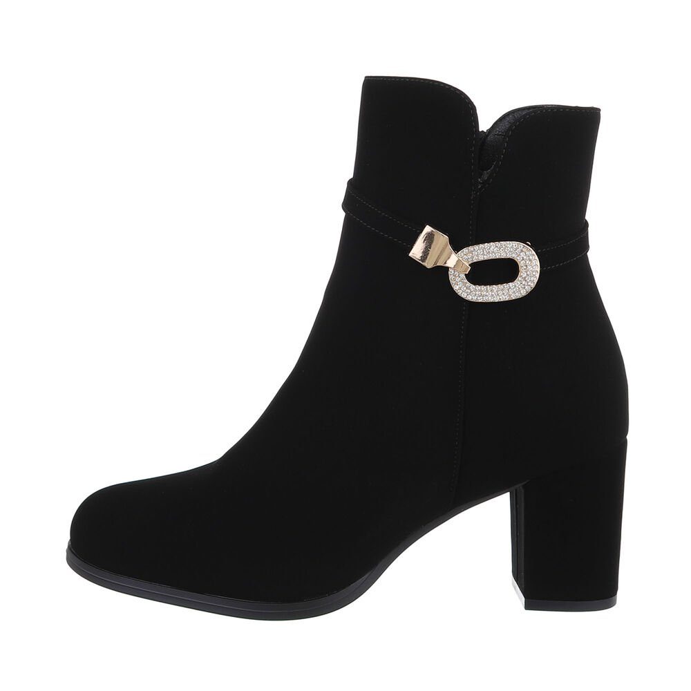 Ital-Design Damen Elegant High-Heel-Stiefelette Blockabsatz High-Heel günstig online kaufen