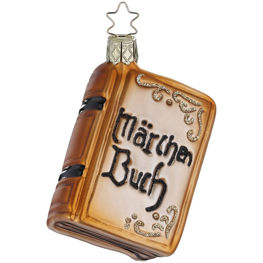 INGE-GLAS® Christbaumschmuck Märchenbuch 9cm Inge-Glas Zauberwald Weihnachtsschmuck (1-tlg), mundgeblasen, handbemalt