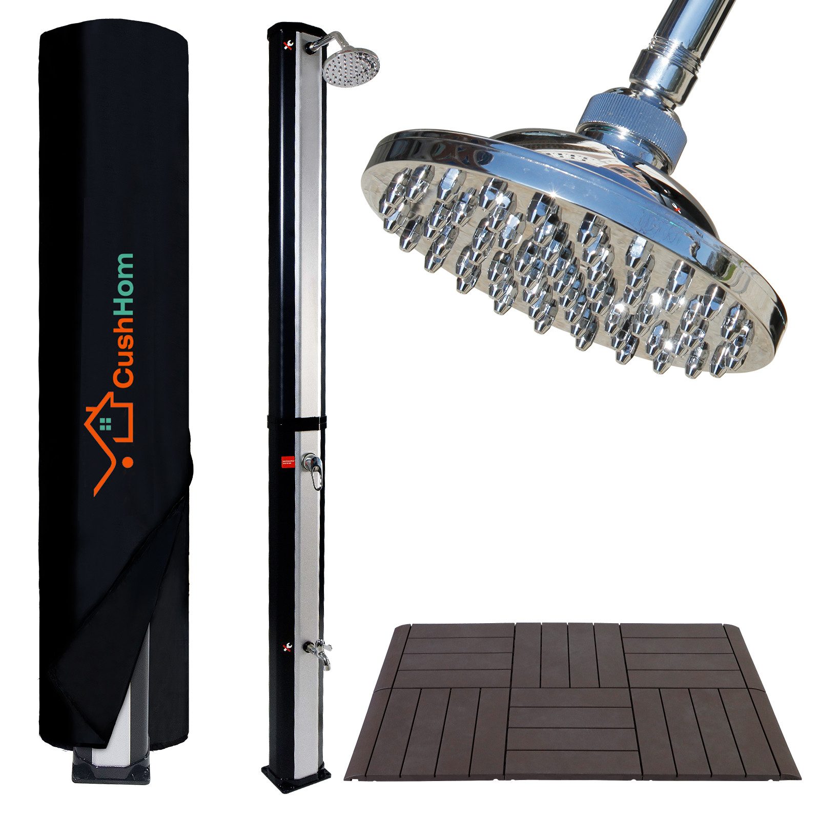 CCLIFE Solardusche Gartendusche Solardusche mit Bodenplatte günstig online kaufen