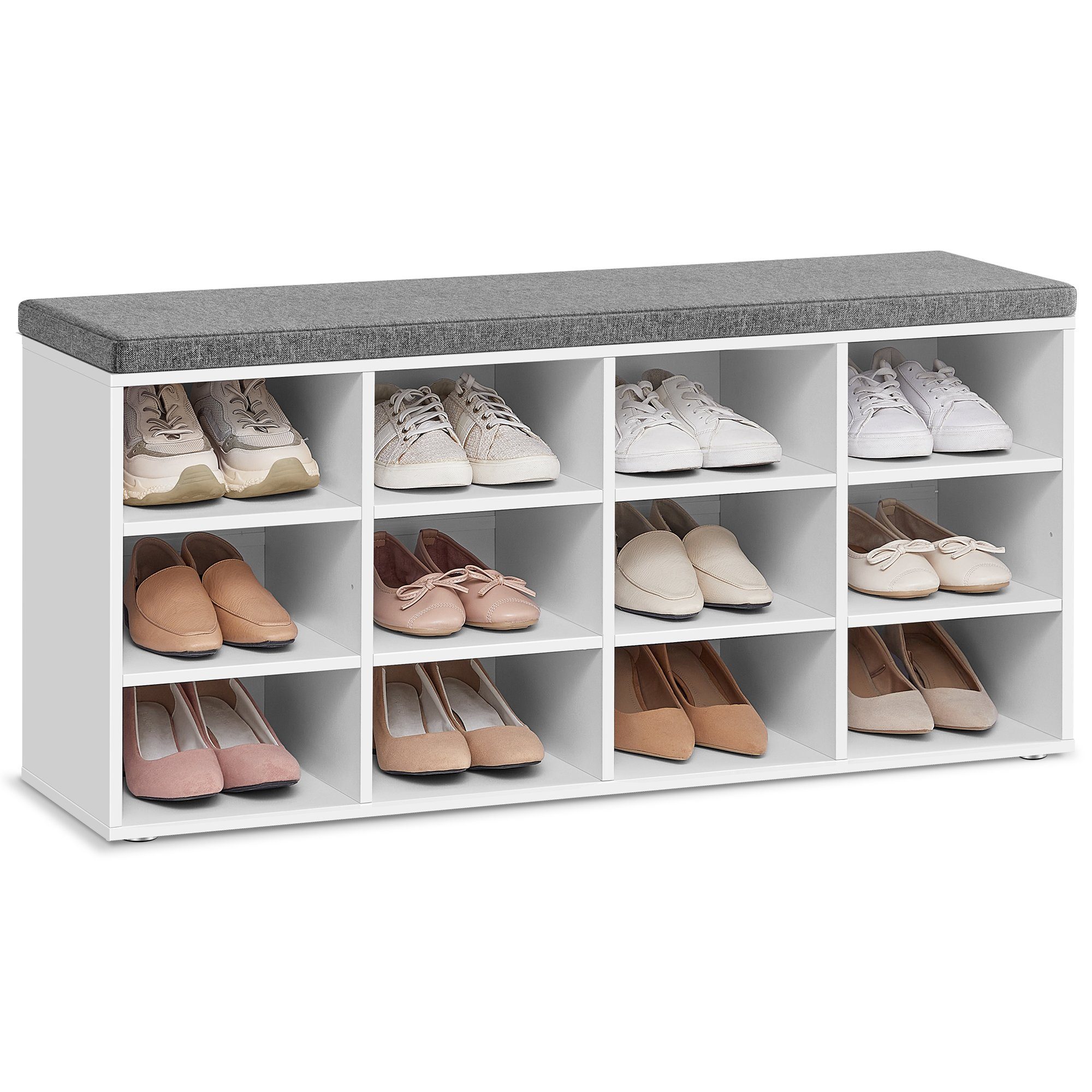 VASAGLE Schuhbank, Schuhregal, mit 12 Fächern, 30,3 x 104 x 48 cm günstig online kaufen