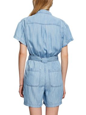 Esprit Kurzoverall Kurzer Einteiler in Denim-Optik, TENCEL™