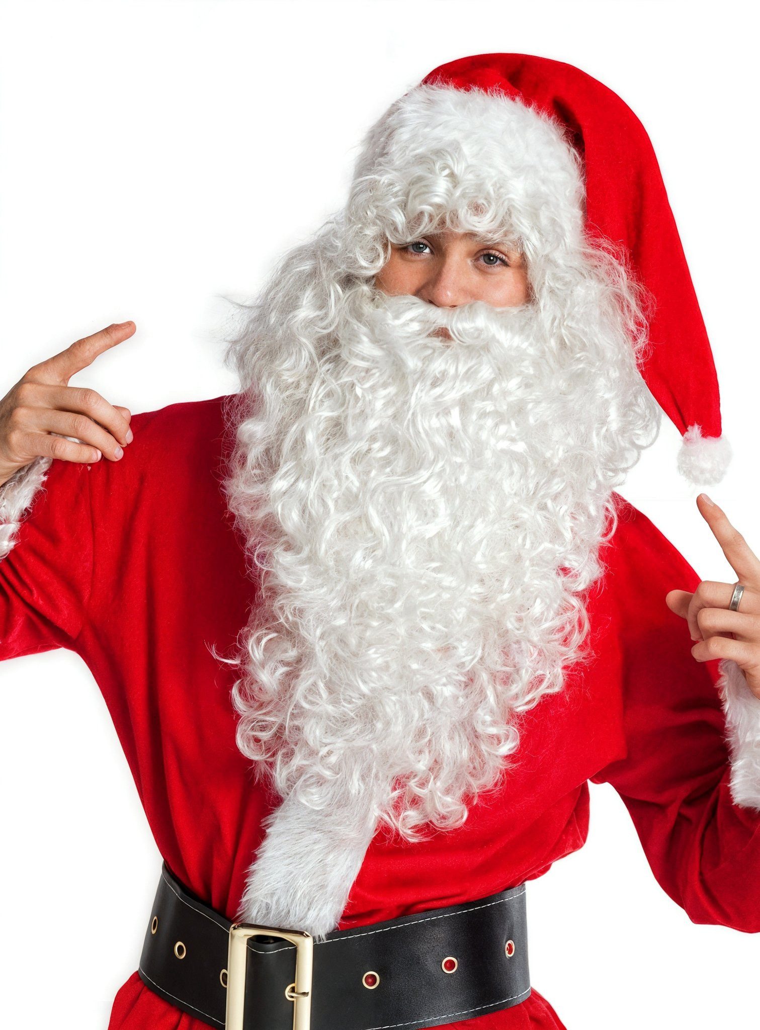 Boland Kostüm-Perücke Weihnachtsmann Rauschebart mit Perücke, Zumindest dieses Bartset feiert weiße Weihnacht!