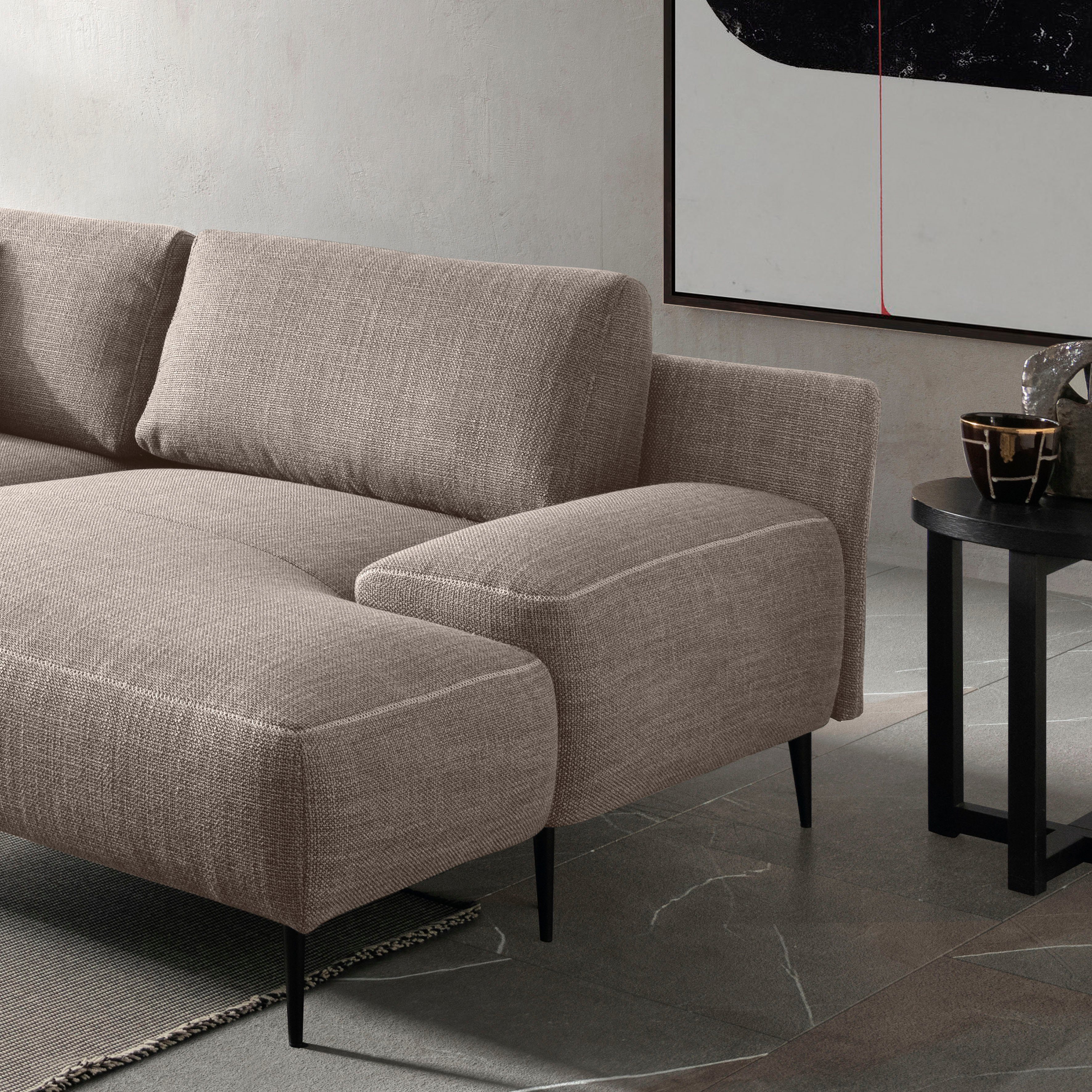 designwerk Ecksofa Forma L-Form, zeitloses Designsofa mit aktuellem Fuß, in hochwertiger Verarbeitung & tollem Sitzkomfort