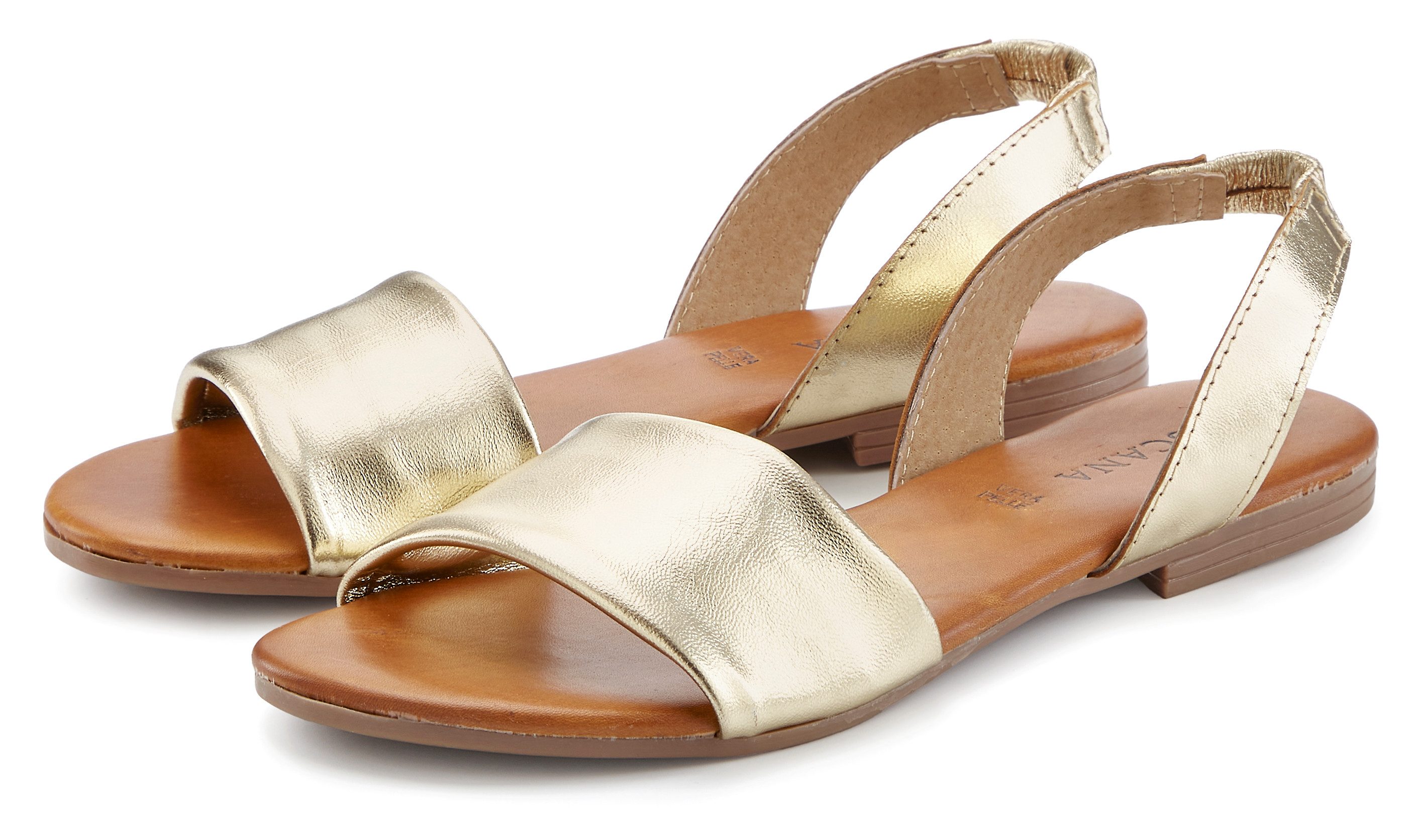 LASCANA Sommerschuh, offener Schuh, Mule, Pantolette aus Leder mit elastischem Riemchen