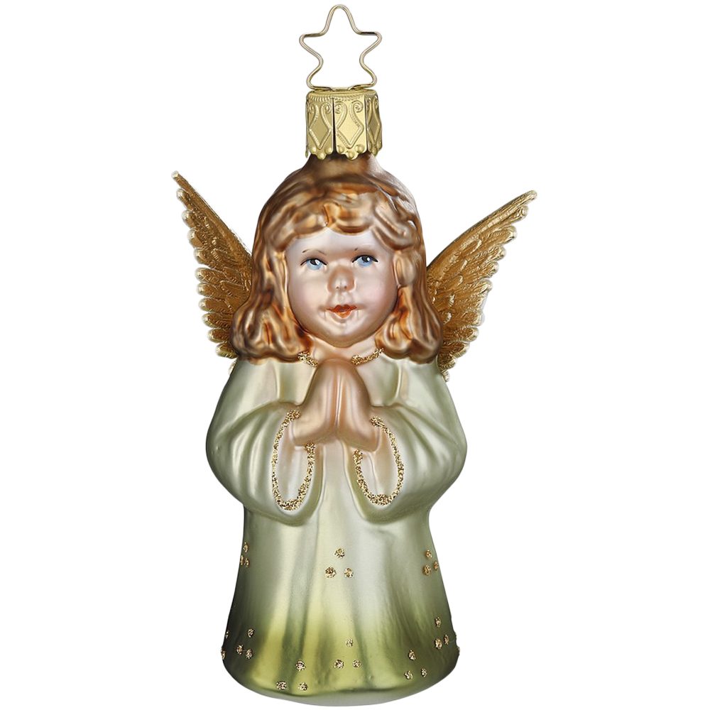 INGE-GLAS® Christbaumschmuck Engelskind, Engelsgebet 10,5cm (1-tlg), mundgeblasen, handbemalt