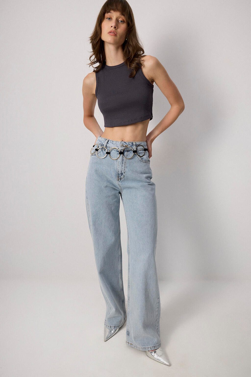 touche prive Koppelgürtel SAMTGÜRTEL MIT METALLRINGEN