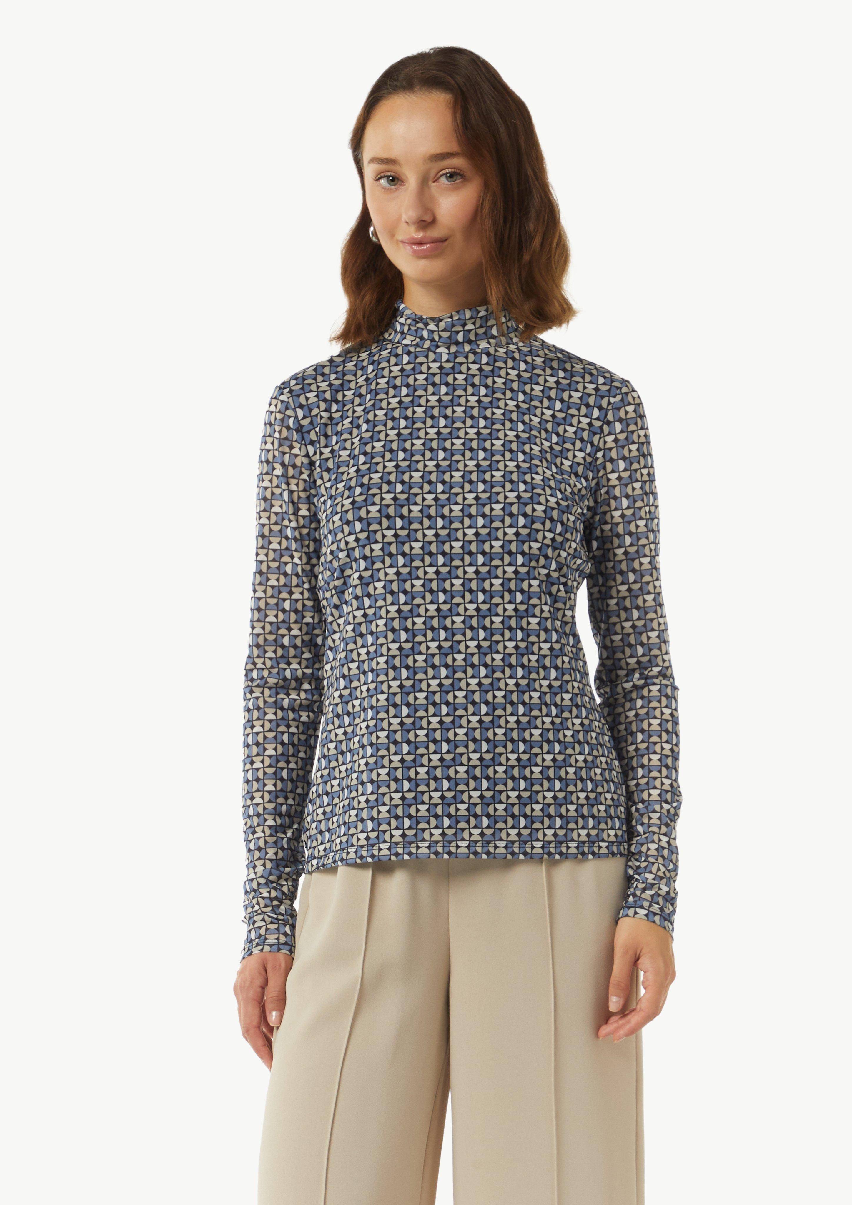 Langarmshirt Gemustertes Langarmshirt aus Mesh