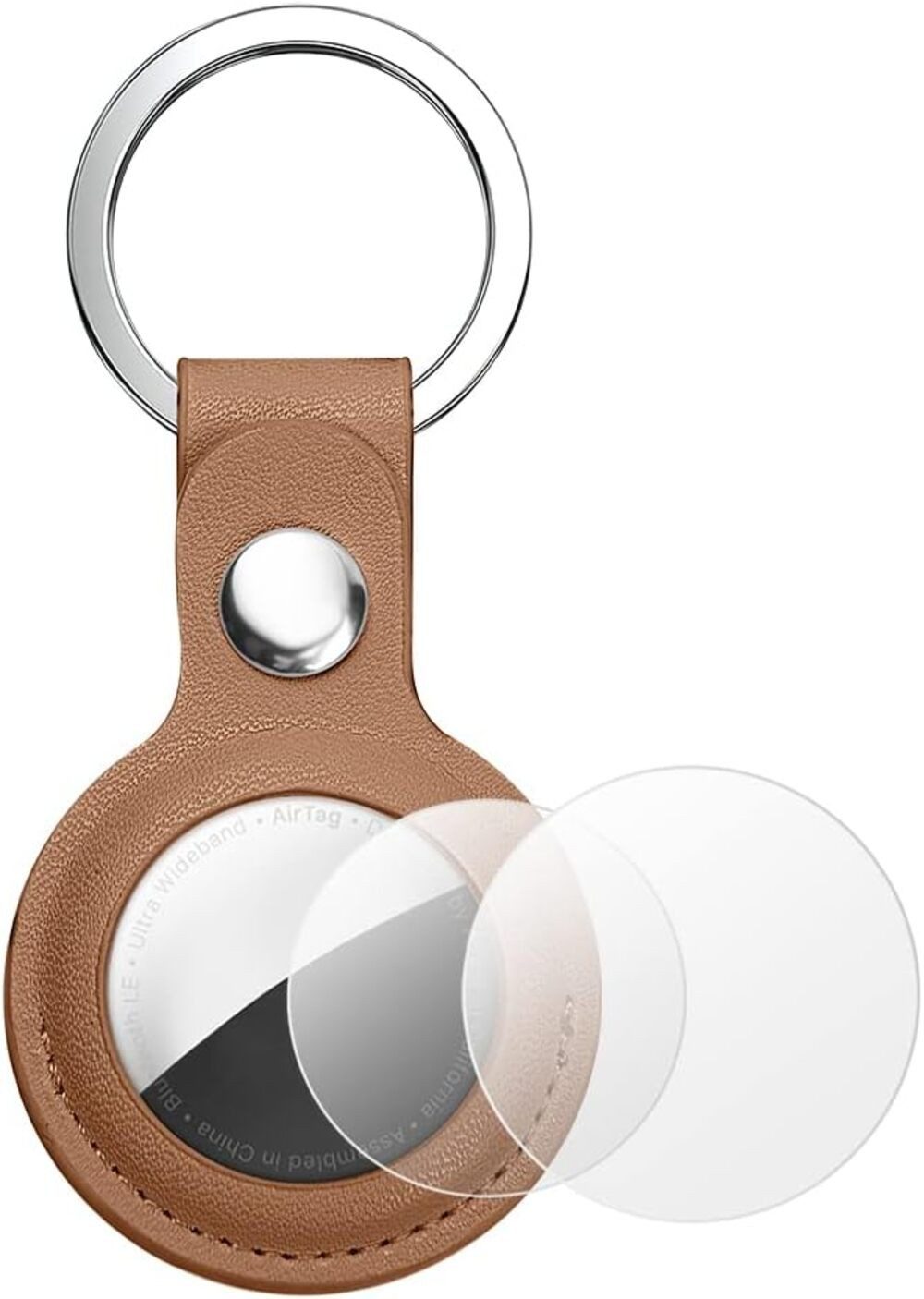 Futurea Schlüsselanhänger Schutz Hülle & Case für Apple AirTag mit Leder Optik (1-tlg), Leder Optik, Schutzhülle, für Apple AirTag