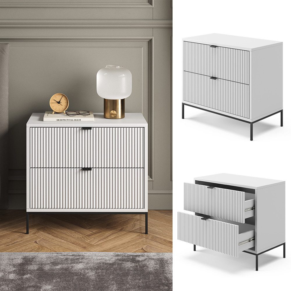 Vicco Nachtschrank Eliza, Weiß, 66 x günstig online kaufen