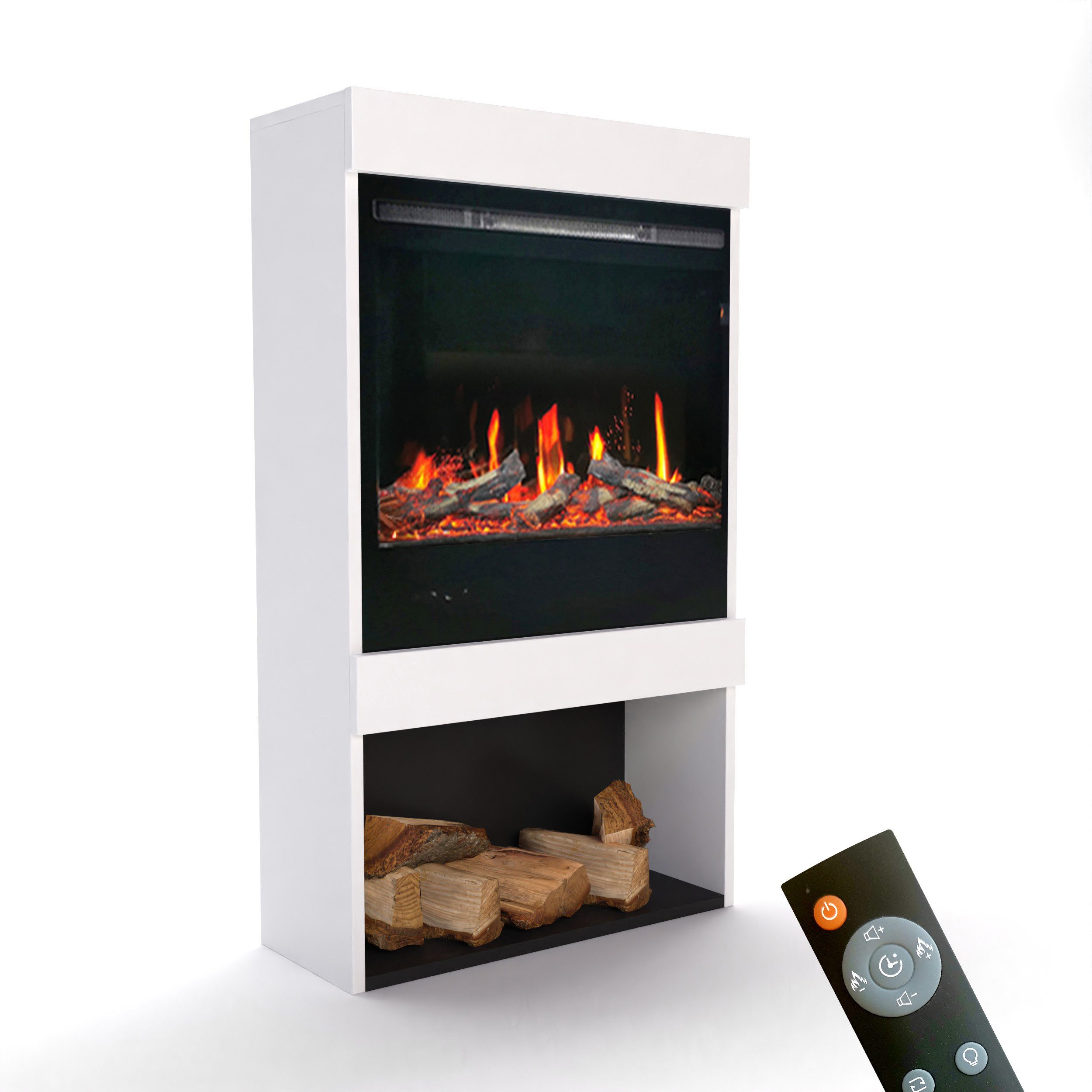 GLOW FIRE Elektrokamin Glow Fire SCM-1 Elektrokamin Screen Motion, Elektrischer Kamin mit Fernbedienung, Timer, 3D Flammenspiel, LED Feuer