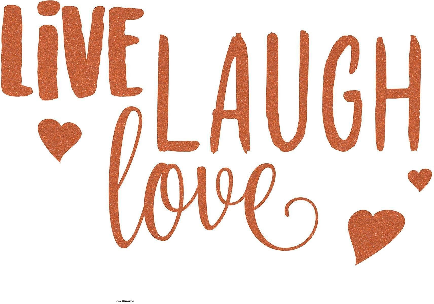 Komar Wandtattoo LIVE LAUGH LOVE (6 St), 50x70 cm (Breite x Höhe), selbstklebendes Wandtattoo | Kinderzimmer-Wandtattoos