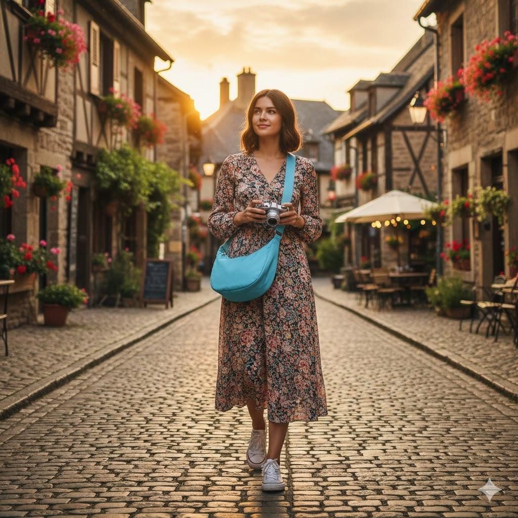 ITALYSHOP24 Schultertasche Damen Tasche Runde Brusttasche MOON Bag CrossBody Crossover Nylon, Umhängetasche Hüfttasche Slingntasche Reise sportlich-modernen Look