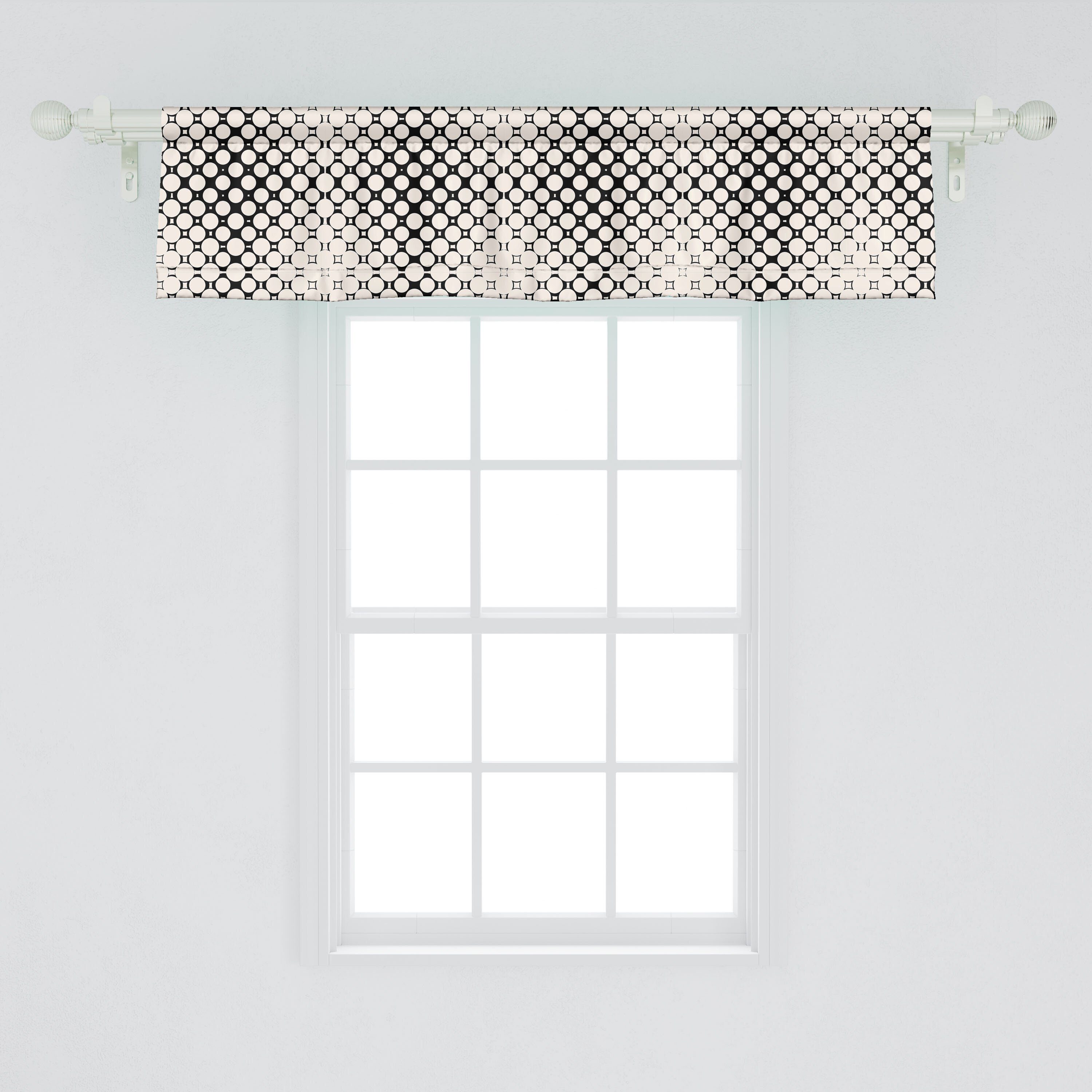 Küche mit Kreise Abstrakte Scheibengardine Geometrisch Vorhang Abakuhaus, Microfaser, Volant Schlafzimmer Dekor Stangentasche, für Quadrate