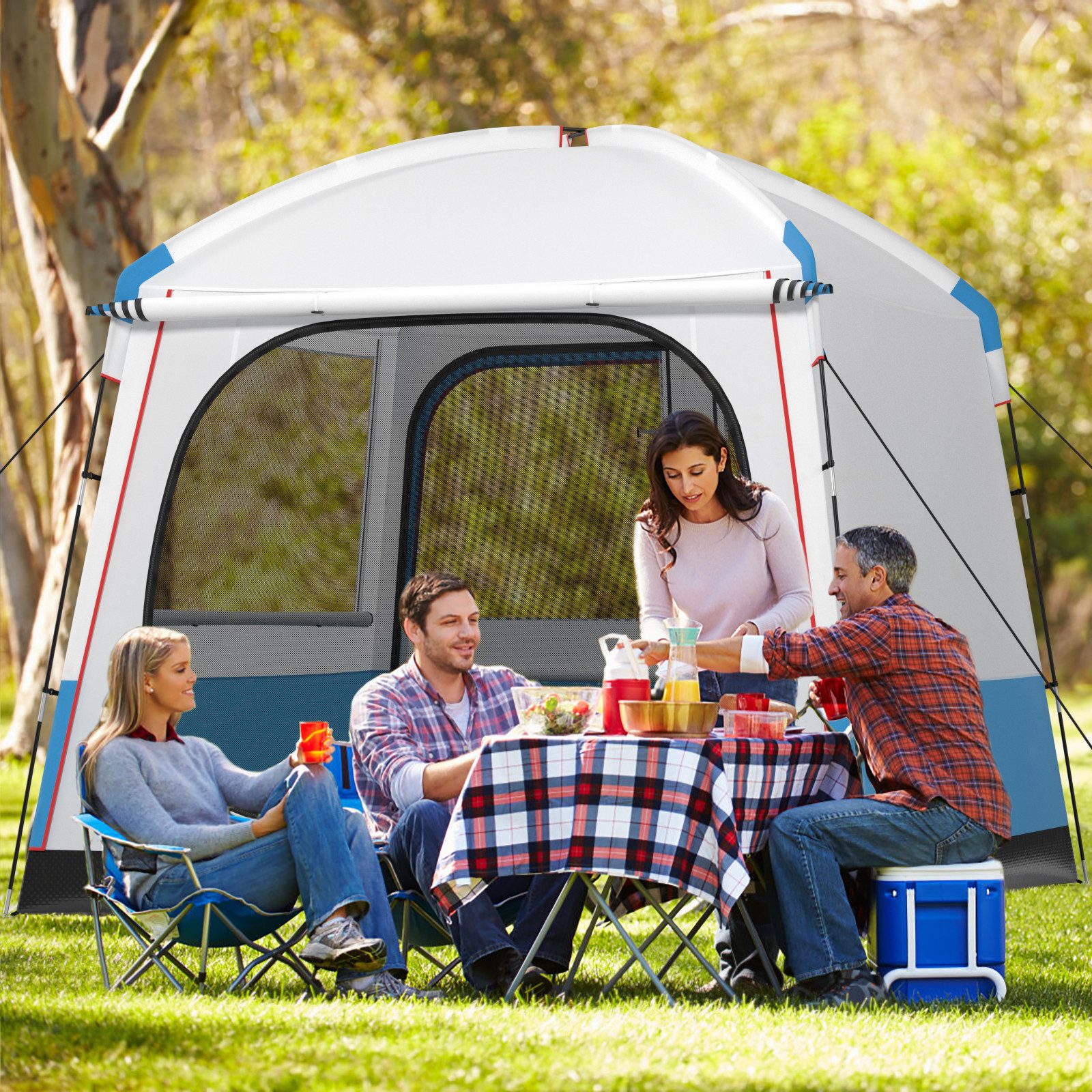 KOMFOTTEU Kuppelzelt, Campingzelt wasserdicht für 4-5 günstig online kaufen