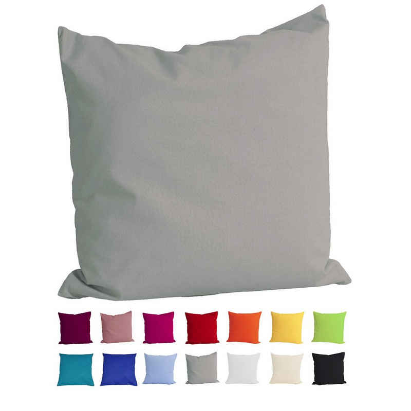 Kissenbezug Basic, beties, Kissenhülle ca. 40x40 cm 100% Baumwolle in vielen kräftigen Uni-Farben (grau)