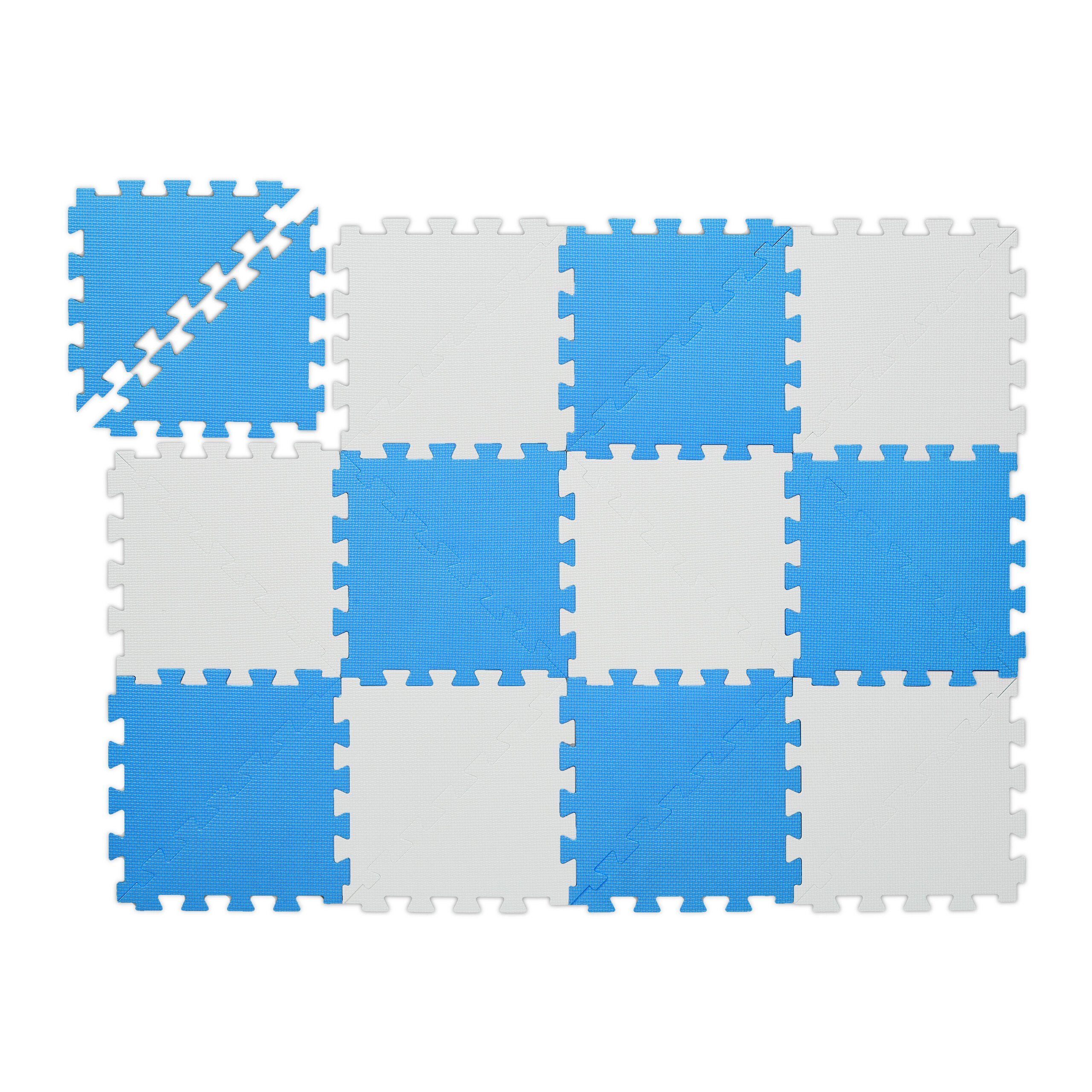 Spielmatte Puzzlematte blau-weiß