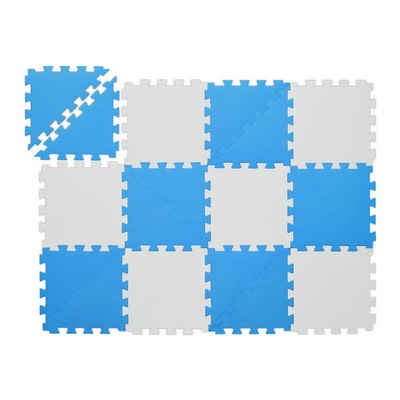 relaxdays Spielmatte Puzzlematte blau-weiß