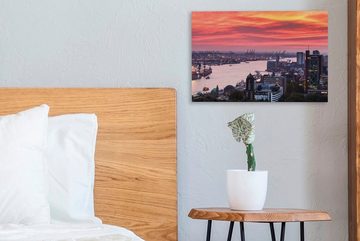 OneMillionCanvasses® Leinwandbild Hamburg - Hafen - Stadt, (1 St), Wandbild Leinwandbilder, Aufhängefertig, Wanddeko, 30x20 cm