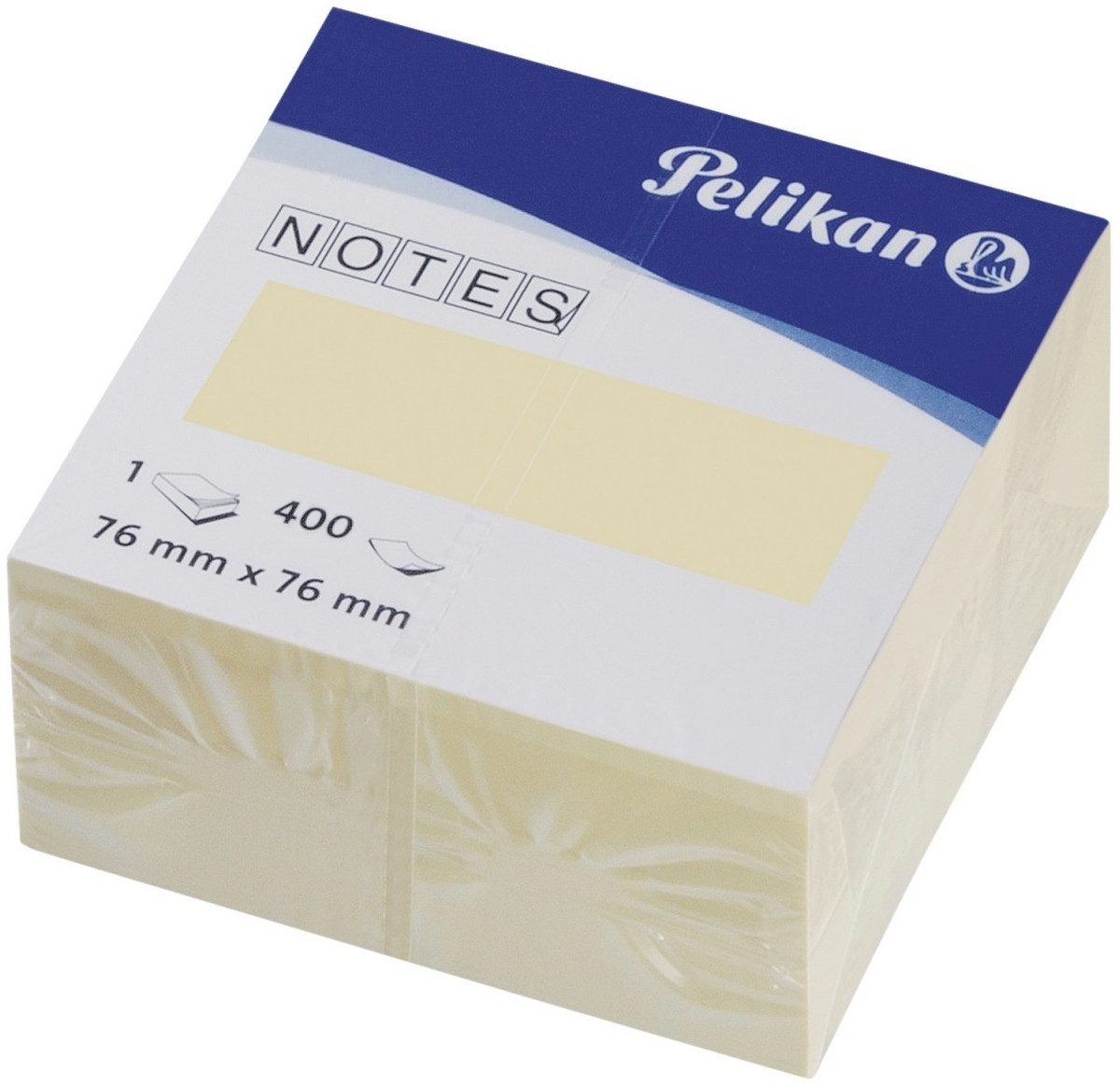 Pelikan Haftnotizblock Notizhaftzettel Würfel gelb 76x76mm 400 Blatt.