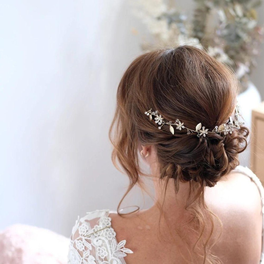 Vumari Diadem Feine Braut-Haarranke: Haarschmuck Haar Rebe Hochzeit, Stirnband Boho, Eleganter Hochzeitsschmuck