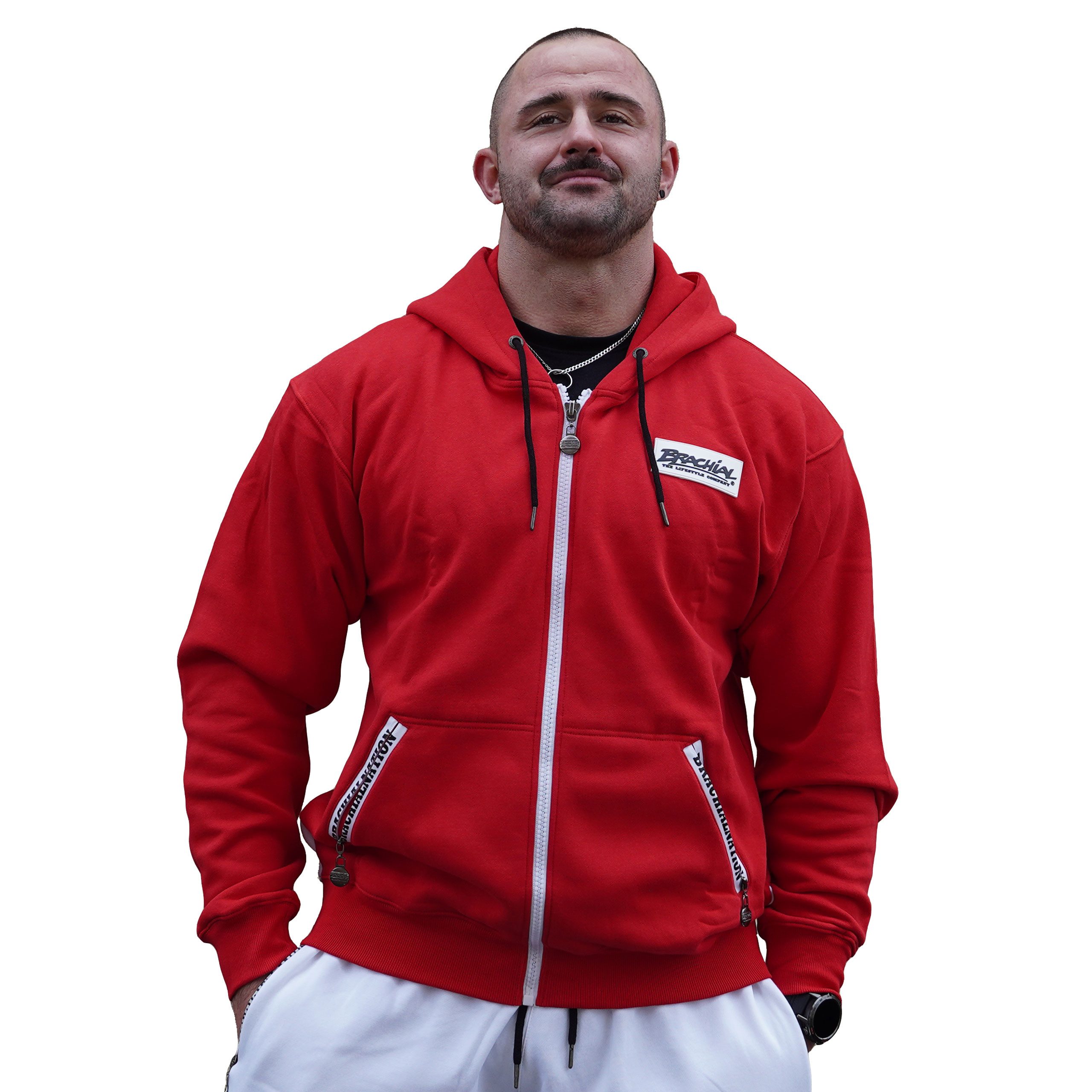 Kapuzensweatjacke Brachial Zip-Hoody "Rude" rot L
