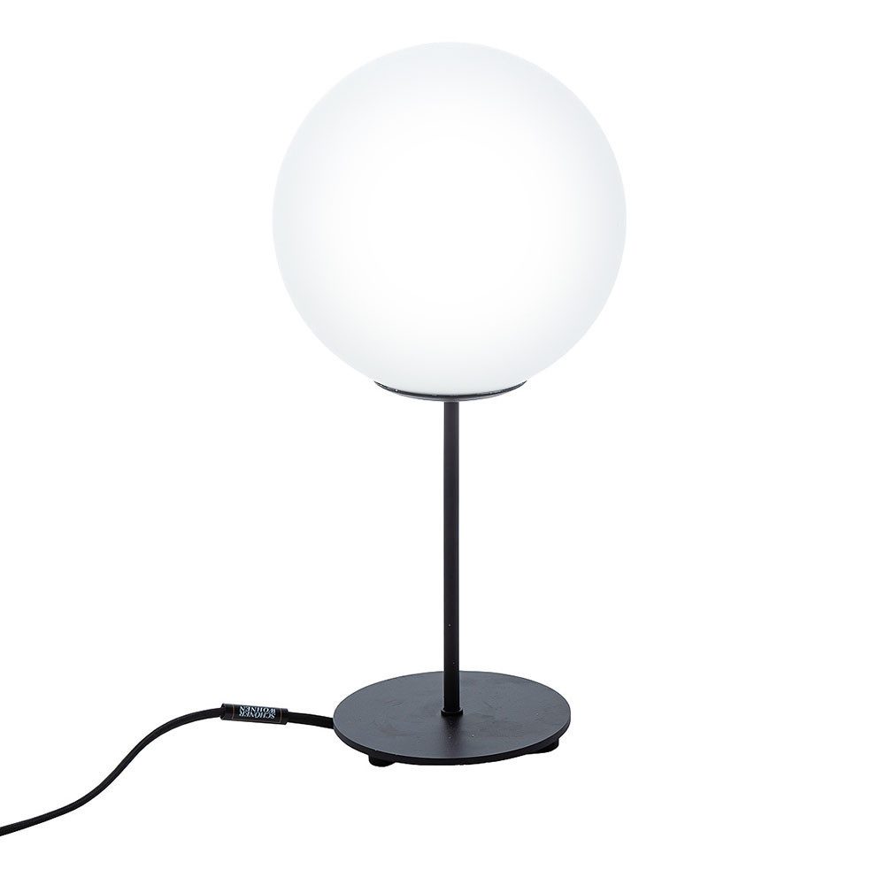 FISCHER & HONSEL LED Tischleuchte, Leuchtmittel inklusive, Warmweiß, Tischlampe Tischleuchte Leseleuchte Glaskugel weiß schwarz LED 41,5 cm