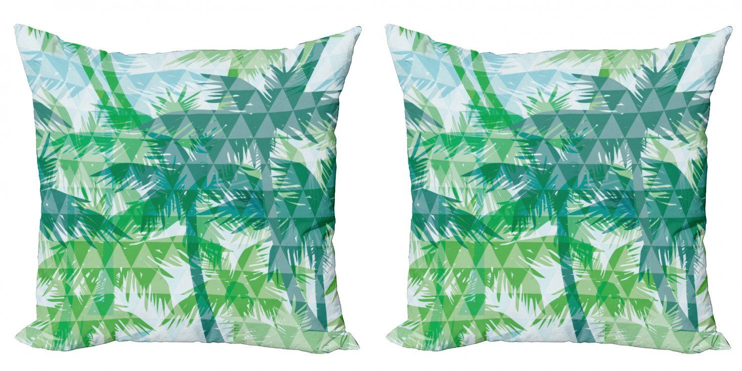 Kissenbezüge Modern Accent Doppelseitiger Digitaldruck, Abakuhaus (2 Stück), Geometrischer Wald exotische Hawaii