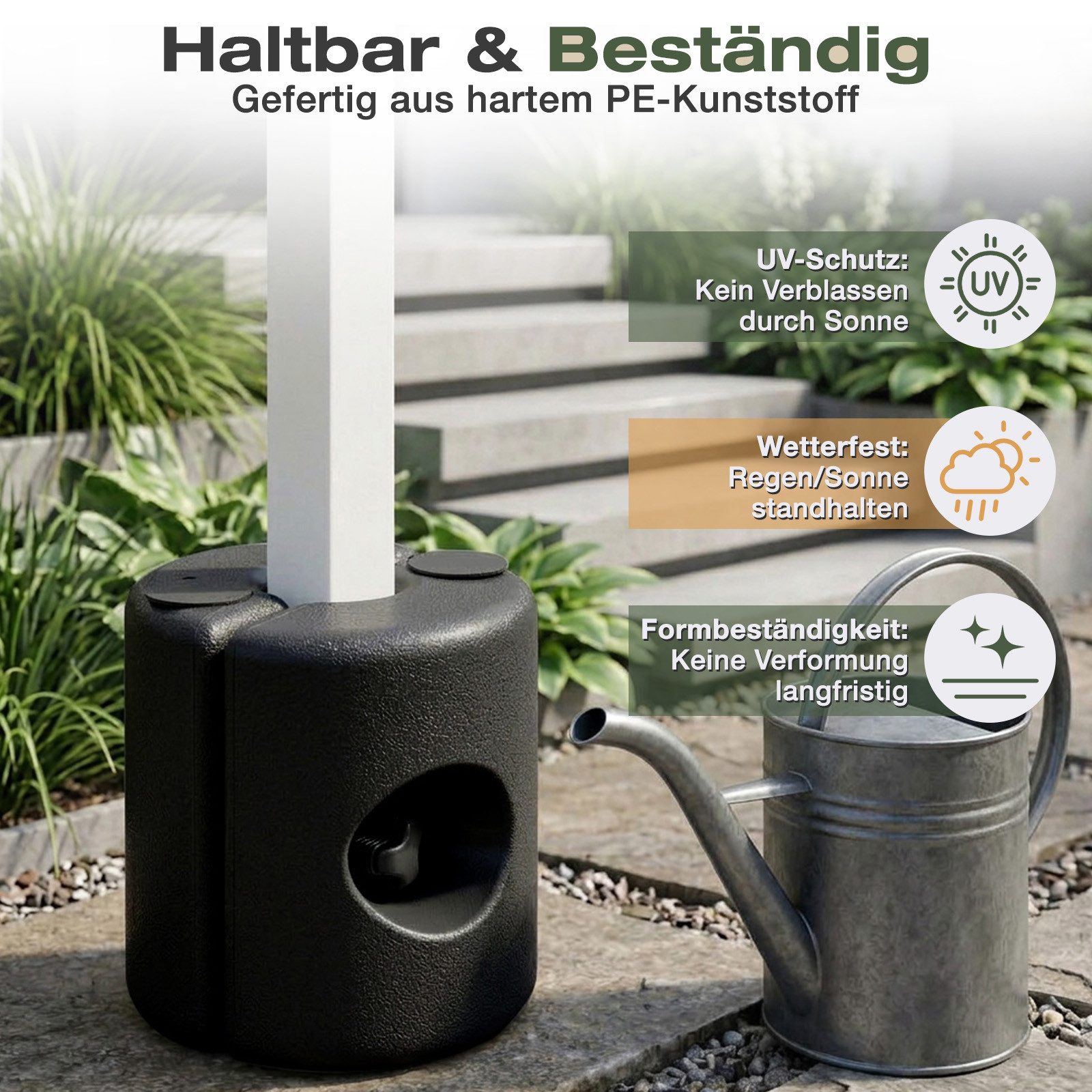 Sekey Beschwerungsgewicht Pavillonstandfüße 4er Set Pavillon Gewichte Belastung bis zu 64 kg, Partys, Pavillons, Gartenzelte, Pavillon-Standfuß, flexibel befüllbar: Sand, Steine oder Wasser