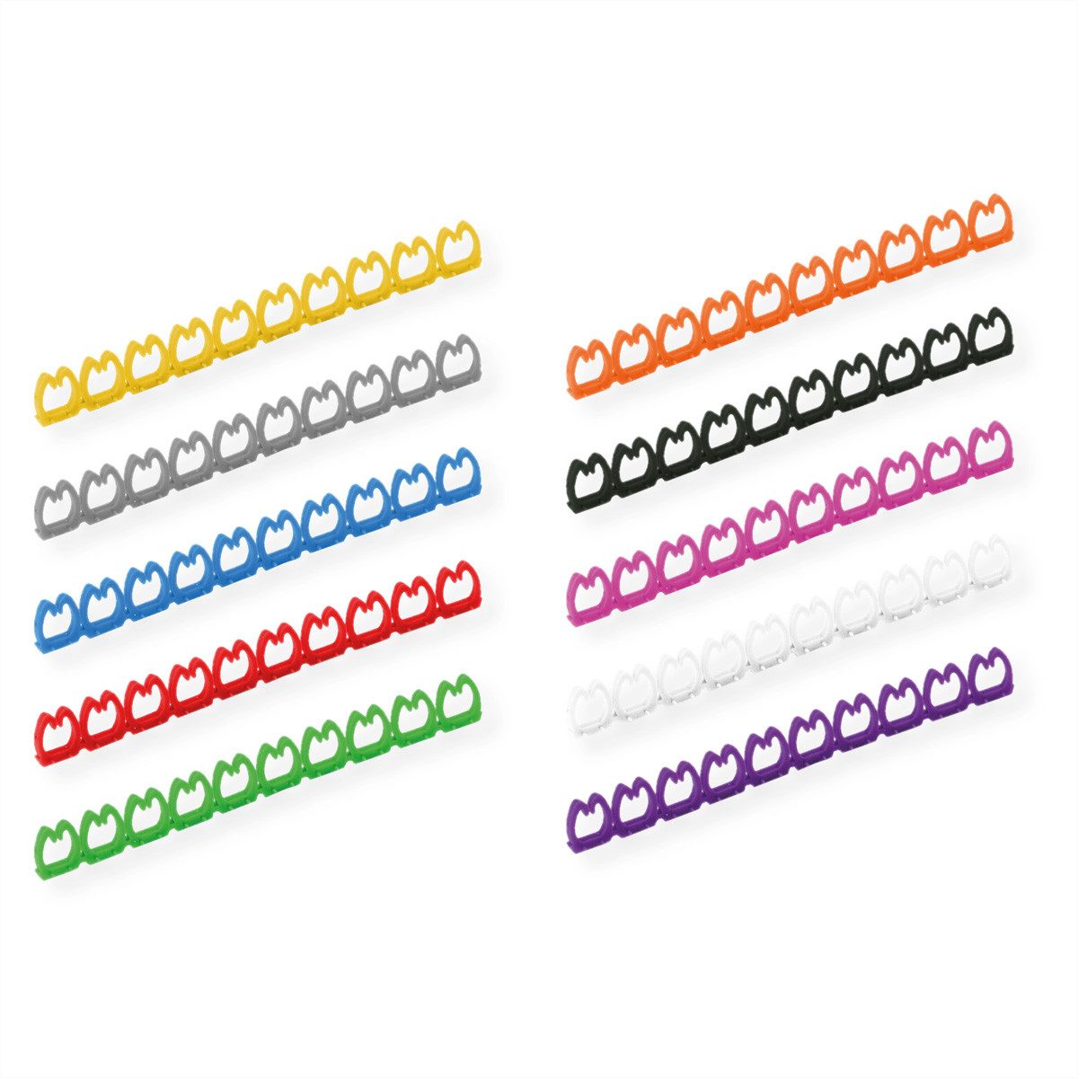 VALUE Kabelbinder Kabelmarkierungsset für Patchkabel 4 - 5,5mm, 10 x 10 St.
