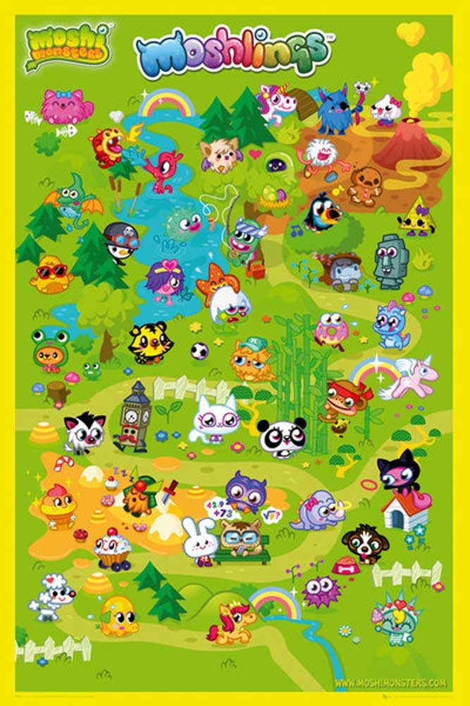 Poster Moshi Monsters - Poster - Moshling Land