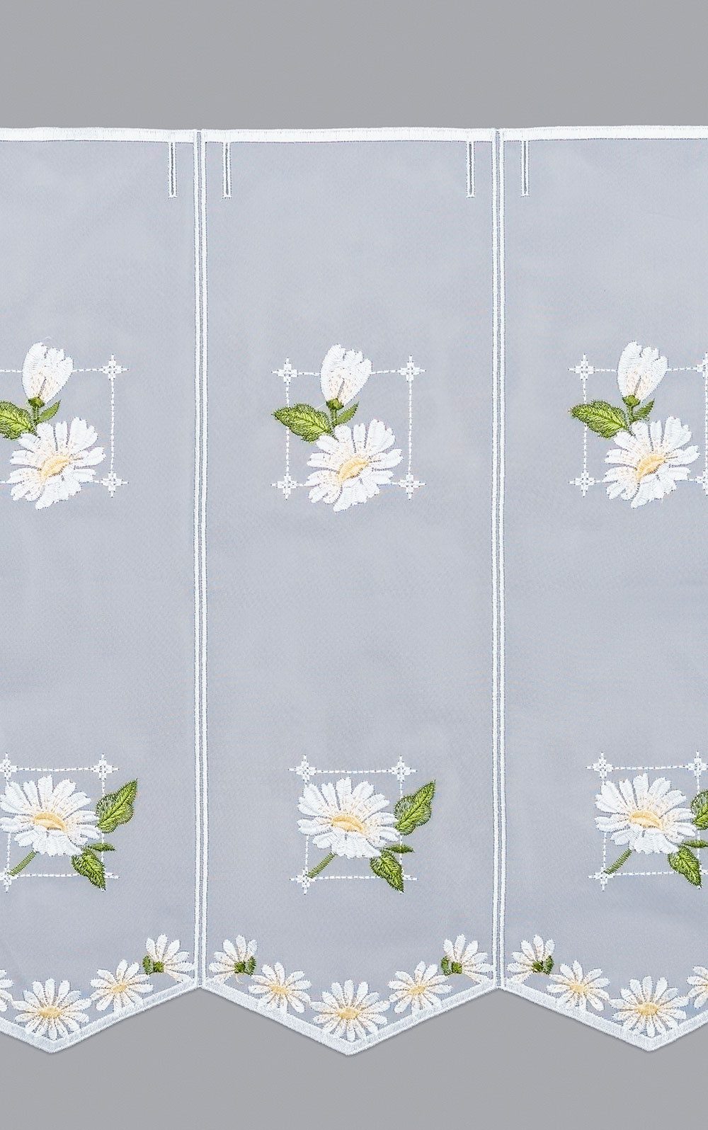 Plauener Spitze® Scheibengardine Flora (1 St), transparent, HxB 30x48.9cm