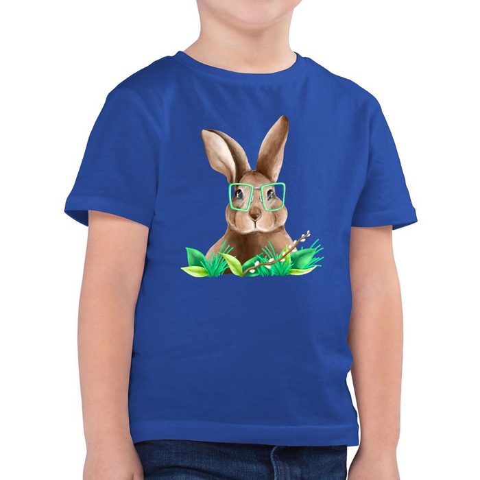 Shirtracer T-Shirt Hase mit Brille Geschenk Ostern