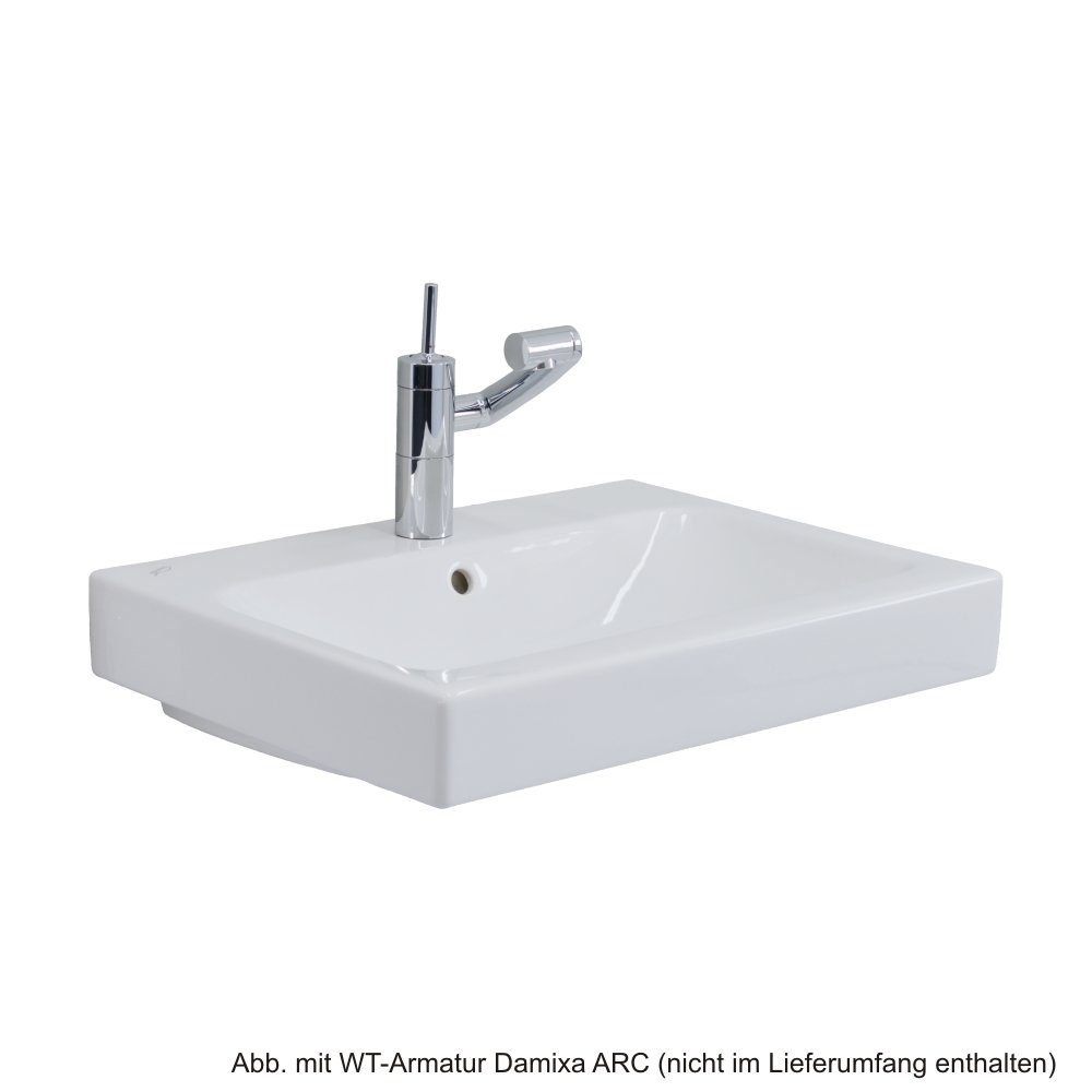 GEBERIT Waschtischarmatur Geberit Waschtisch iCon 60 x 48,5 cm, weiß KeraTect, 124060600
