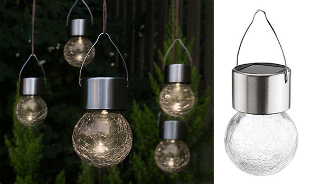 Gravidus LED Solarleuchte 5er Set Edelstahl Solar Hängelampe Hängeleuchte G günstig online kaufen