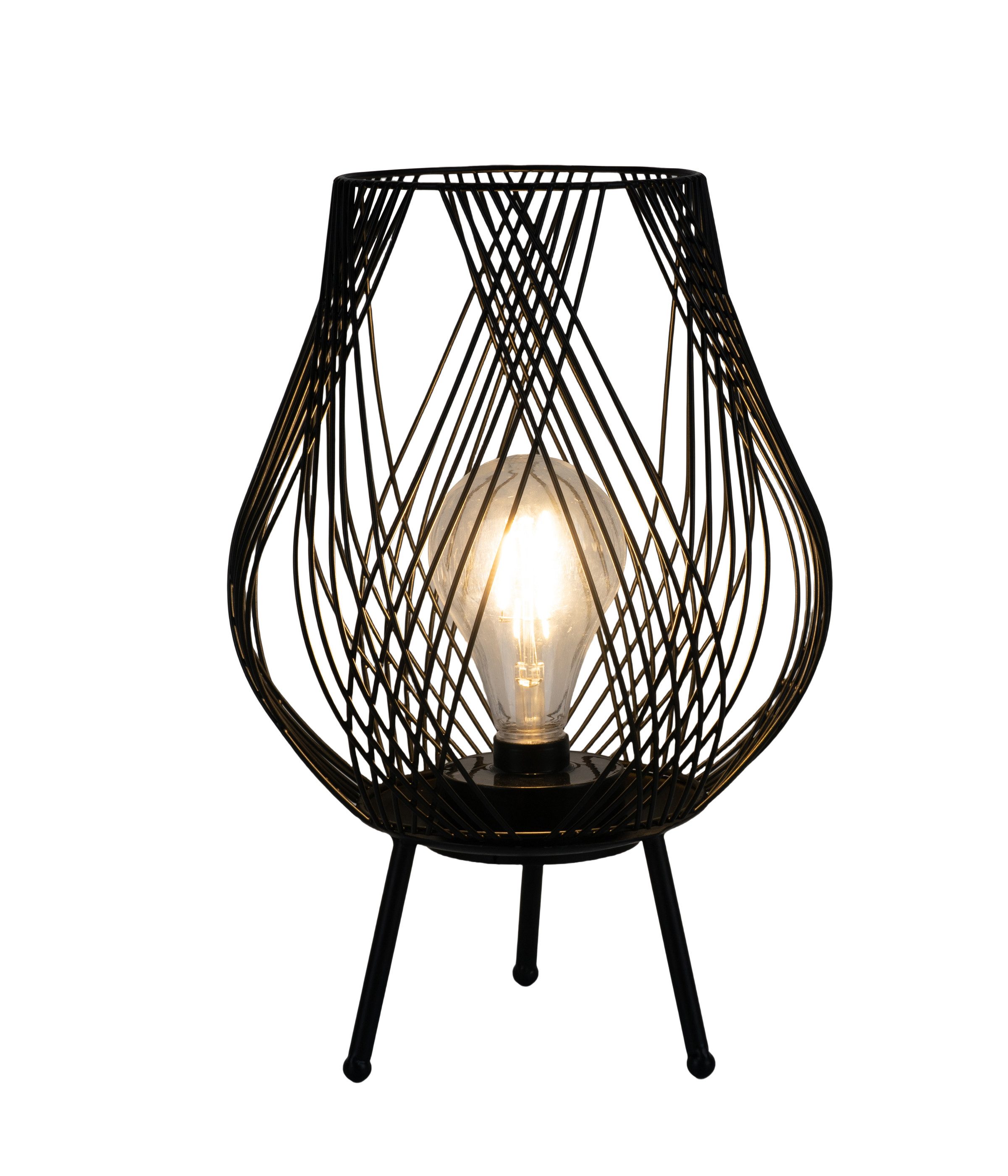 Dehner LED Solarleuchte Romy, LED Gartenlaterne, Solar, Ø22 x H31 cm, Metall, schwarz, Warmweiß, Dämmerungssensor, Solar