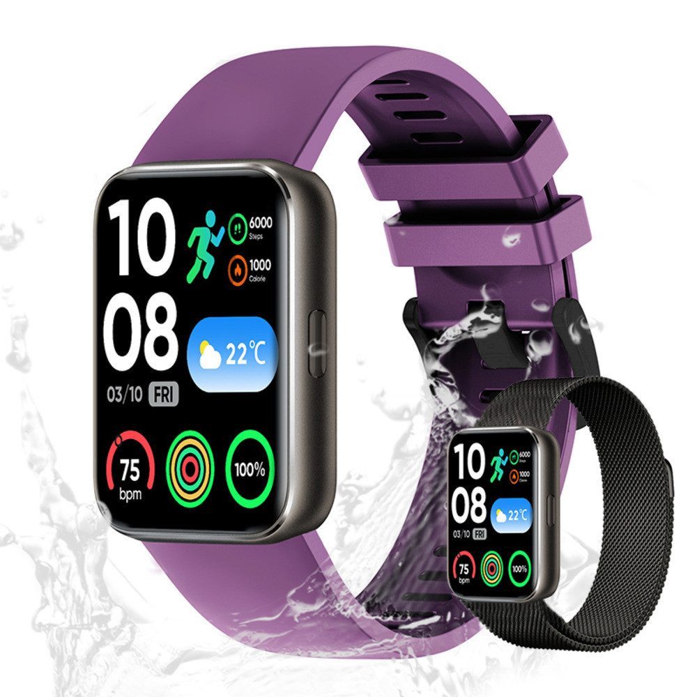 Valdus Herren und Damen Fitness-Tracker IP68 Wasserdicht Sport & Lifestyle Smartwatch (1.75 Zoll, Android/iOS), 1-tlg., - 220 mAH uhr mit Herzfrequenz, Schlaftracking & Bluetooth Funktion