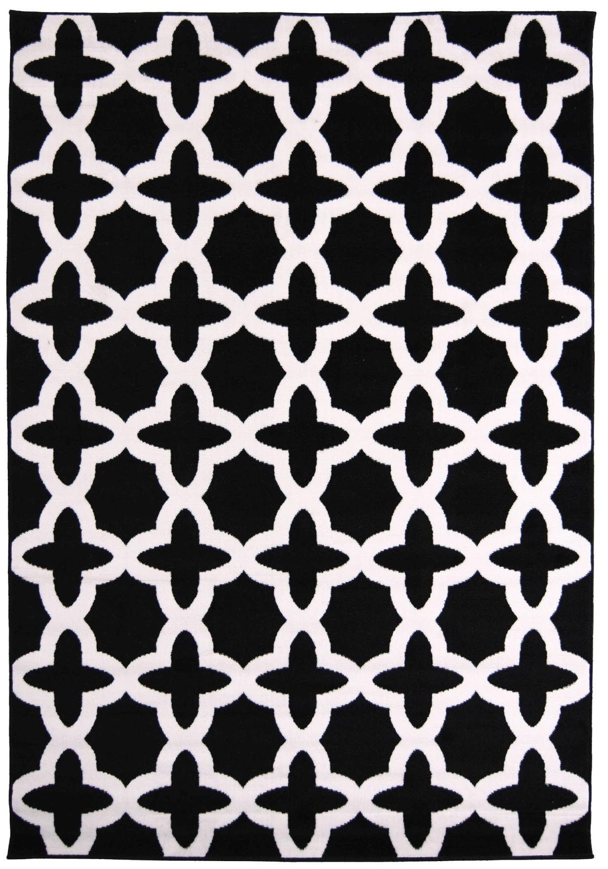 Modern 7 Teppich cm, schwarz für Muster 140 Geometrische Fußbodenheizung, Mazovia, Höhe Kurzflor - Geeignet Designteppich mm, weiß 70 Kurzflor, x