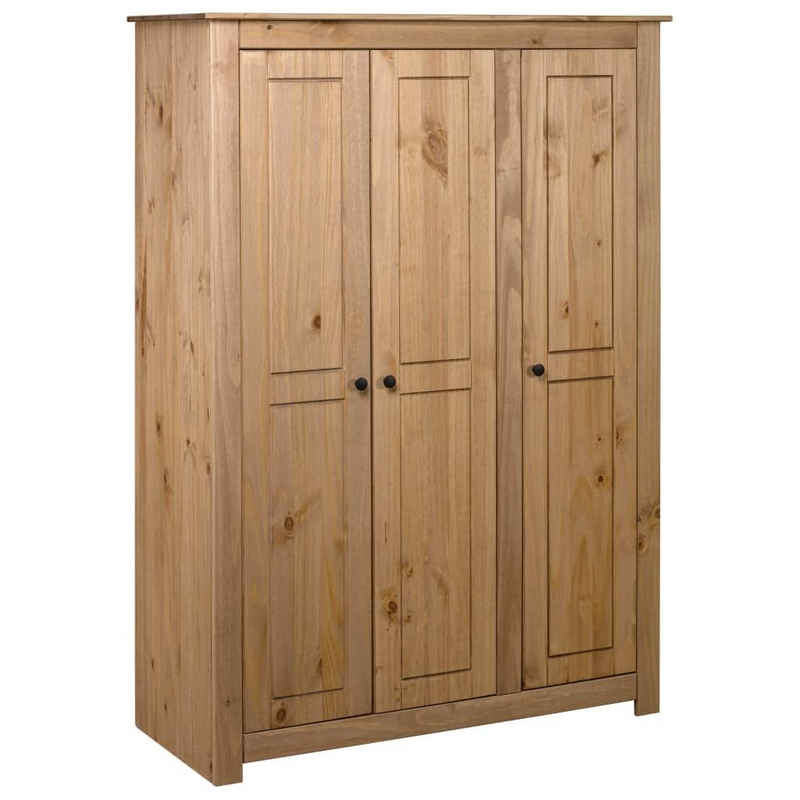 möbelando Kleiderschrank 298754 (BxHxT: 118x172x50 cm) aus Kiefer-Massivholz in Natürliche Holzfarbe mit 3 Türen