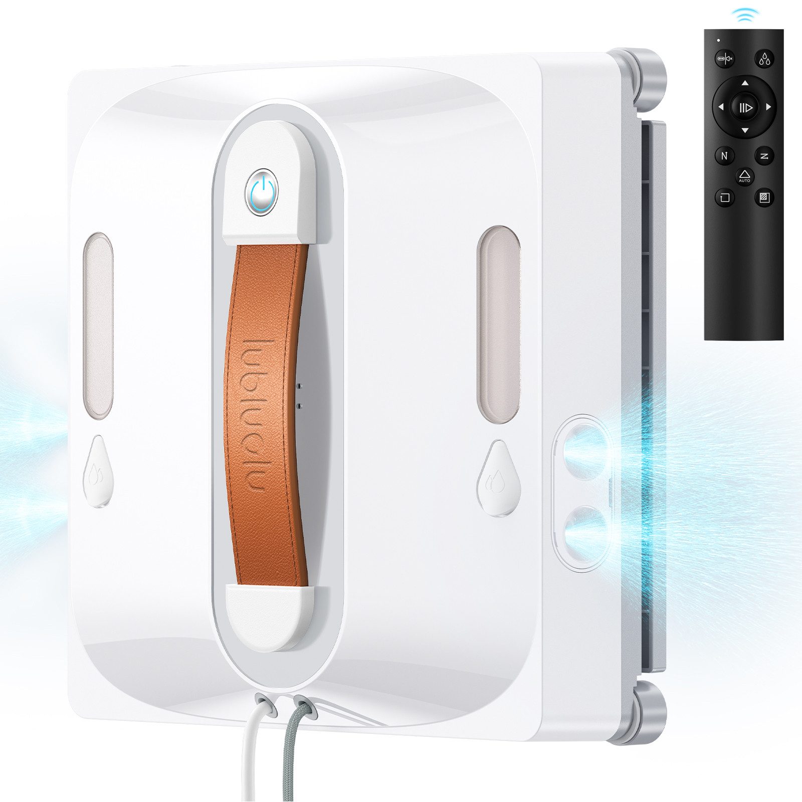 lubluelu Fensterputzroboter CHYW201 Fernbedienung mit Dual-Wasserspray Anti-Fall 6500Pa, mit 80ml Wassertank und Sprühfunktion,Außen-und Innenfenster