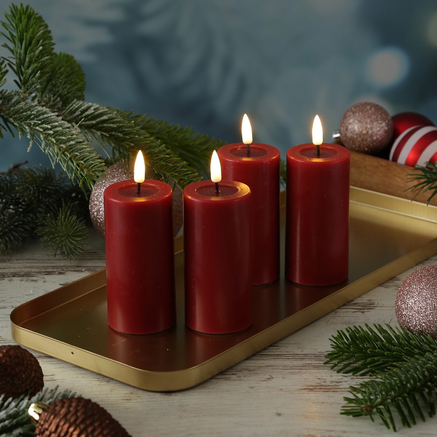 Deluxe Homeart LED-Kerze LED Kerzenset MIA Echtwachs Deluxe H: 10cm mit Bat günstig online kaufen