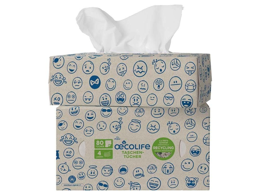 oecolife Papiertaschentücher oecolife Taschentücher 'Recycling' in gemusterter (80-St)
