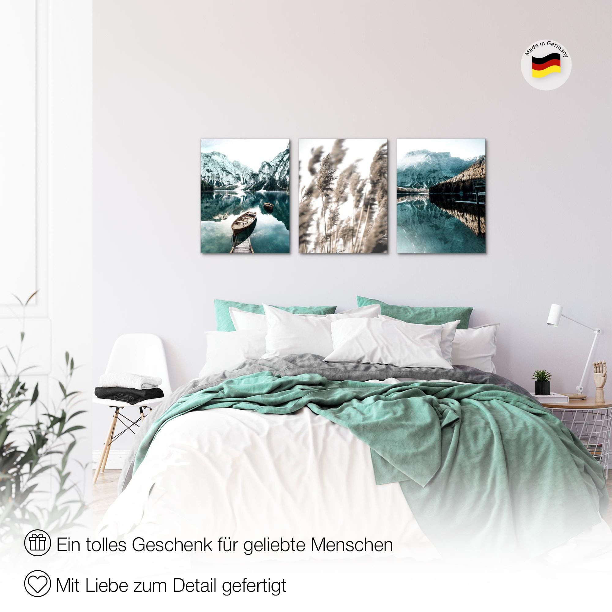 Novart Wandbild Boho Natur Landschaft Wohnzimmer Schlafzimmer Deko Bilderset, Natur – Bild 5 von 5